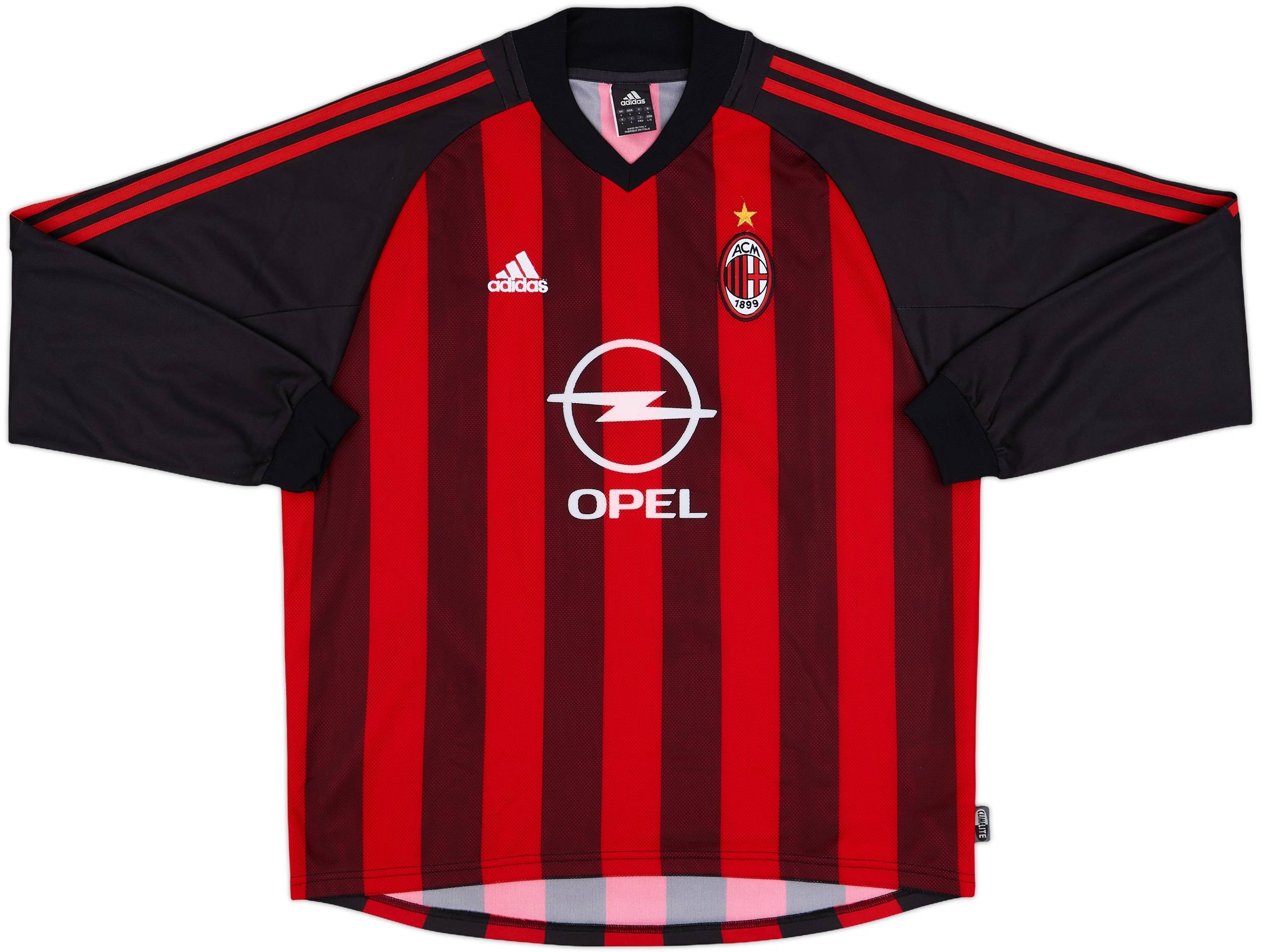 ウェア 2002-03 AC Milan adidas OPEL  Shirt VTG Adidas AC Milan Opel Red/Black Authentic 2002 Soccer