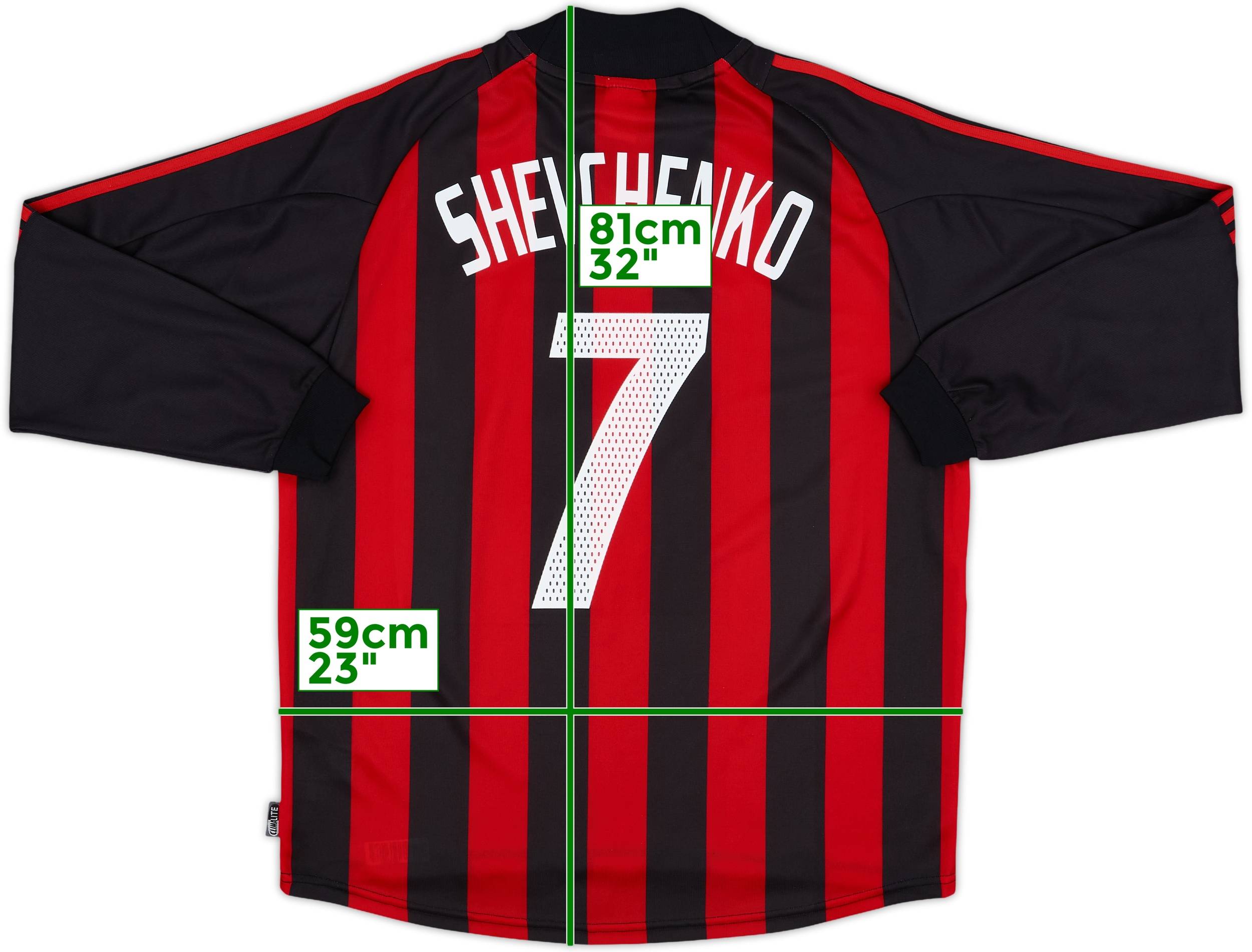 2002-03 AC Milan Home L/S Shirt Shevchenko #7 - 9/10 - (L)