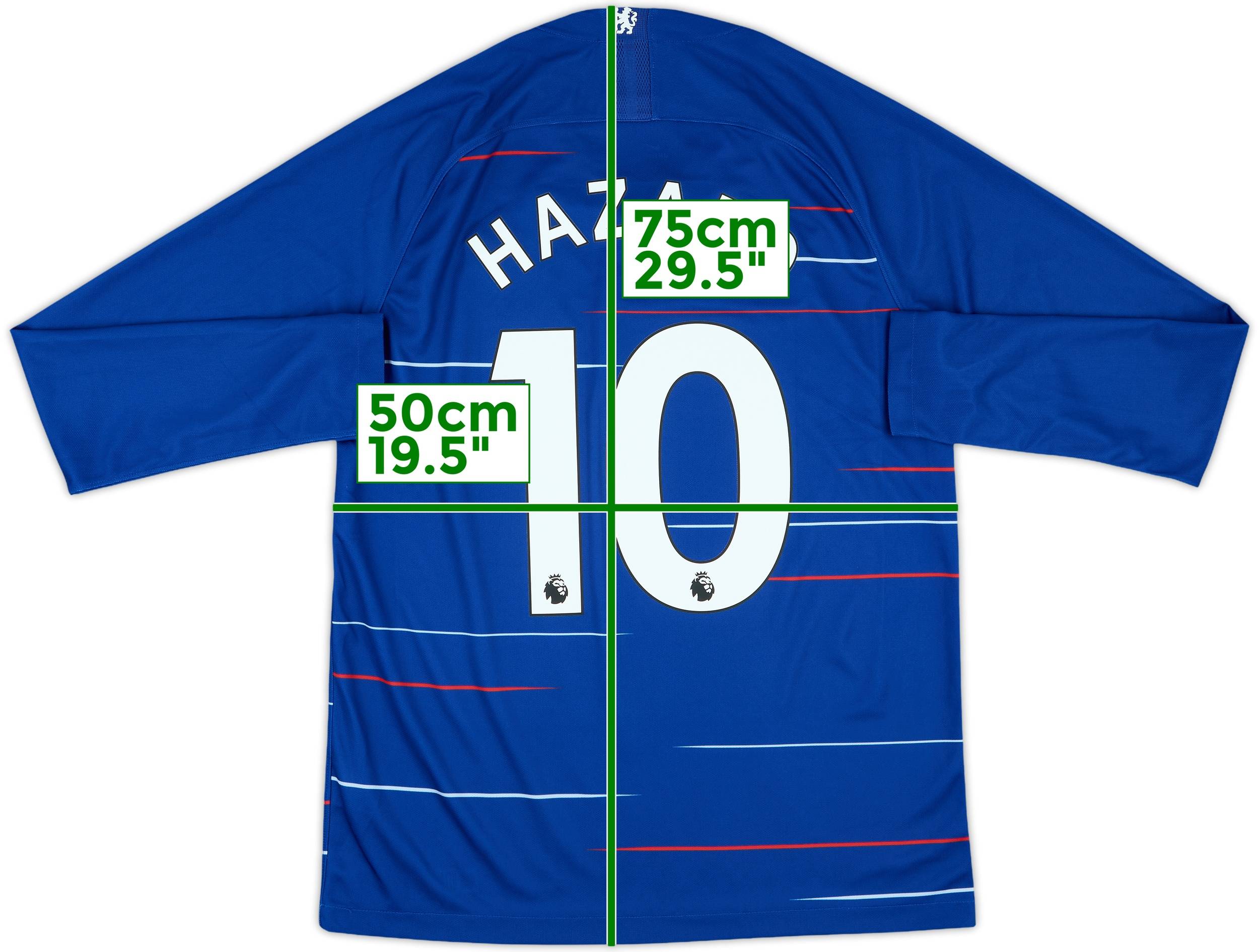 Chelsea HAZARD 10 シャツ 2018-19 Chelsea Home L/S Shirt Hazard #10 - 10/10 - (M)