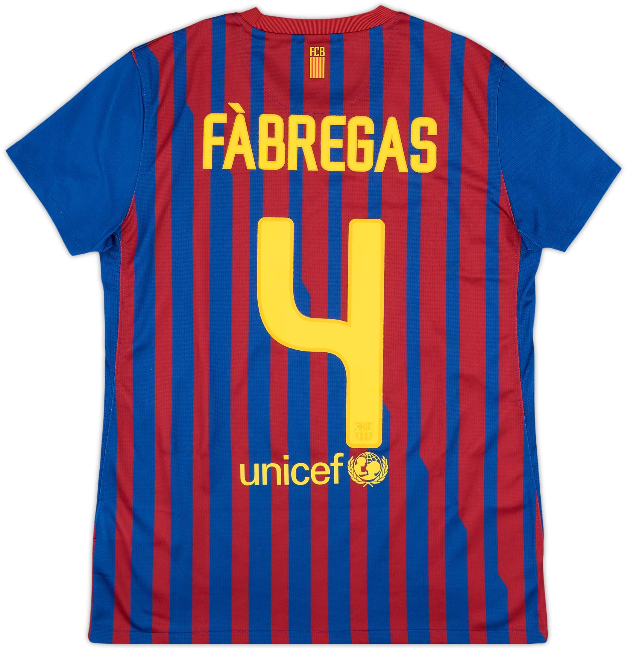 2011-12 Barcelona Home Shirt Fabregas #4 - 9/10 - (Women's M)