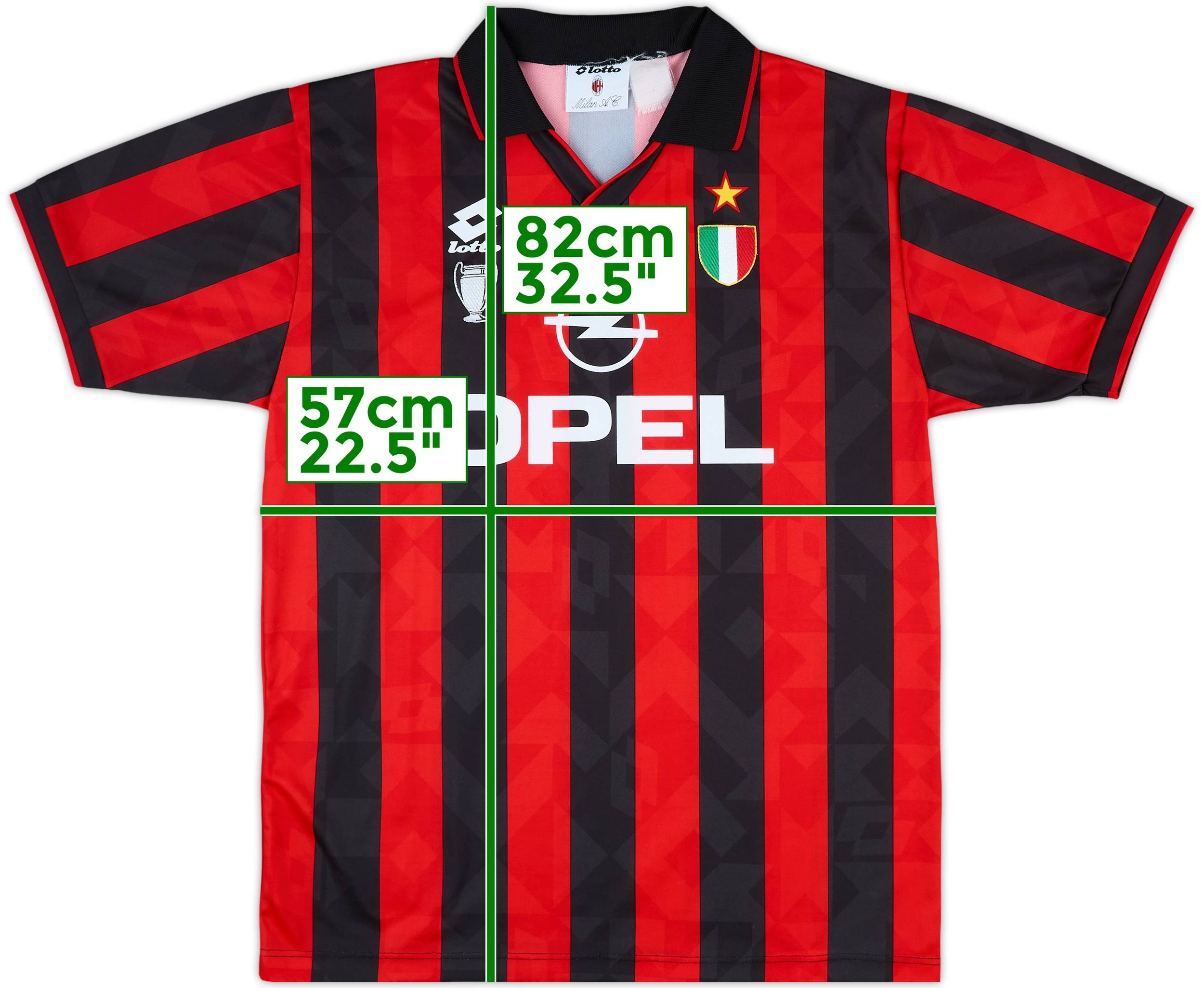 ウェア AC MILAN 94/95 CHAMPIONS LEAGUE Model AC Milan 1994-95 Champions League Home Kit