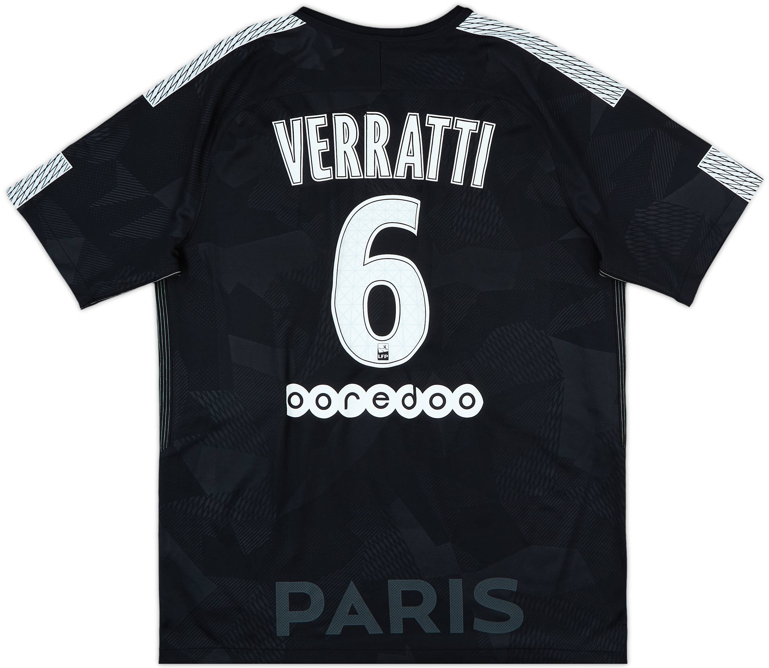 VERDY × PSG Paris Saint-Germain VERRATTI 2017-18 Paris Saint-Germain Third Shirt Verratti #6 - 6/10 - (L)