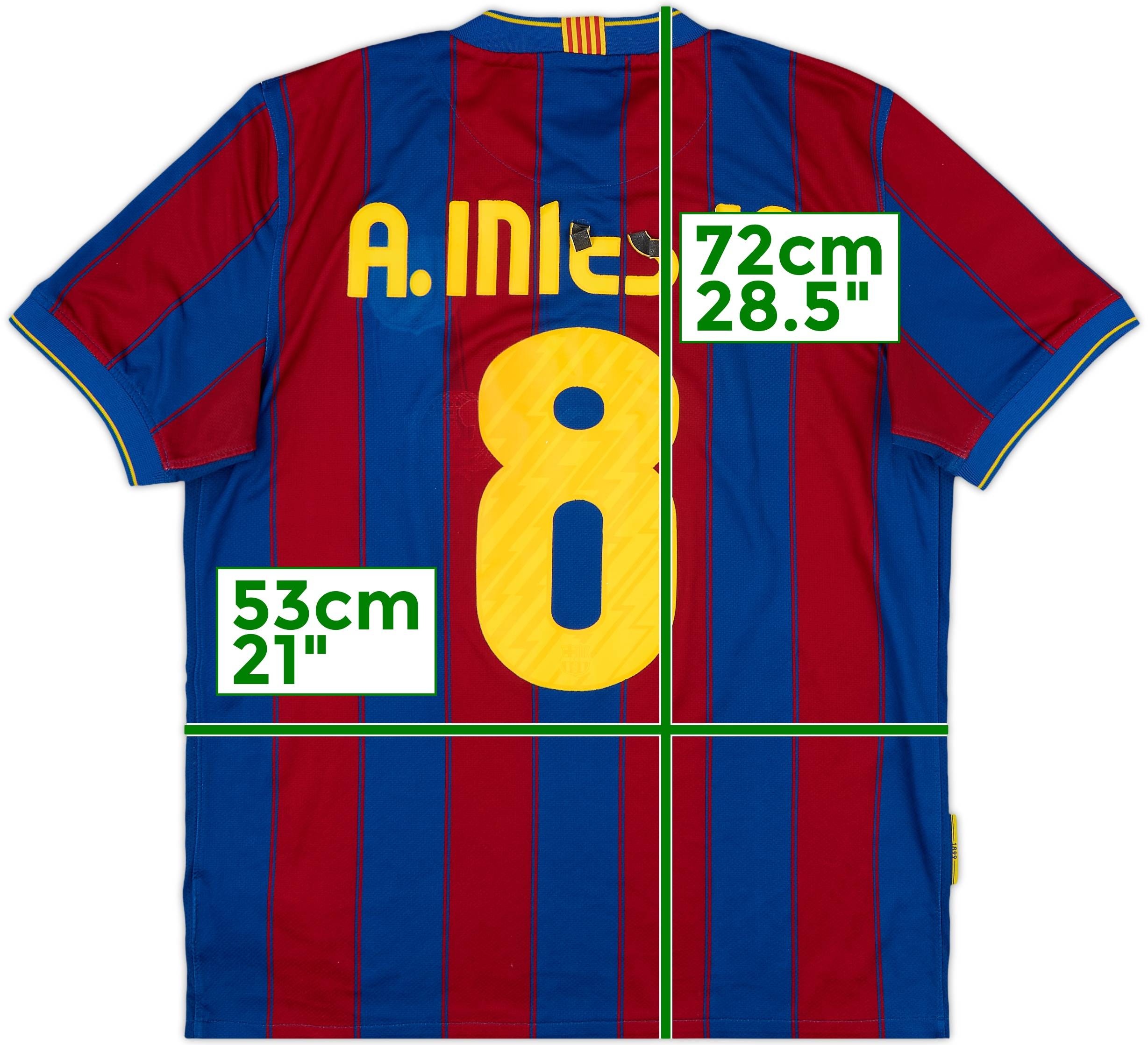 FC Barcelona A. INIESTA 8番シャツ 2009-10 Barcelona Home Shirt A.Iniesta #8 - 5/10 - (M)