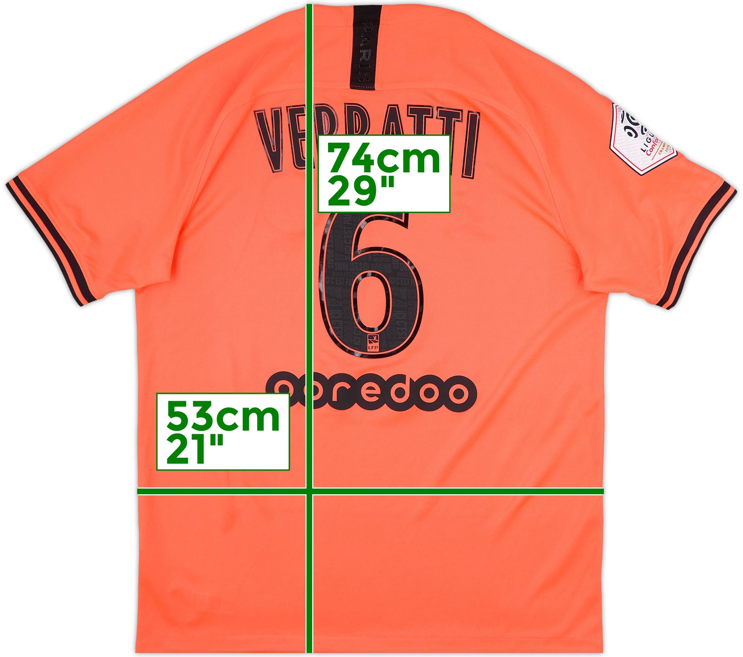 2019-20 Paris Saint-Germain Away Shirt Verratti #6 - 6/10 - (L)