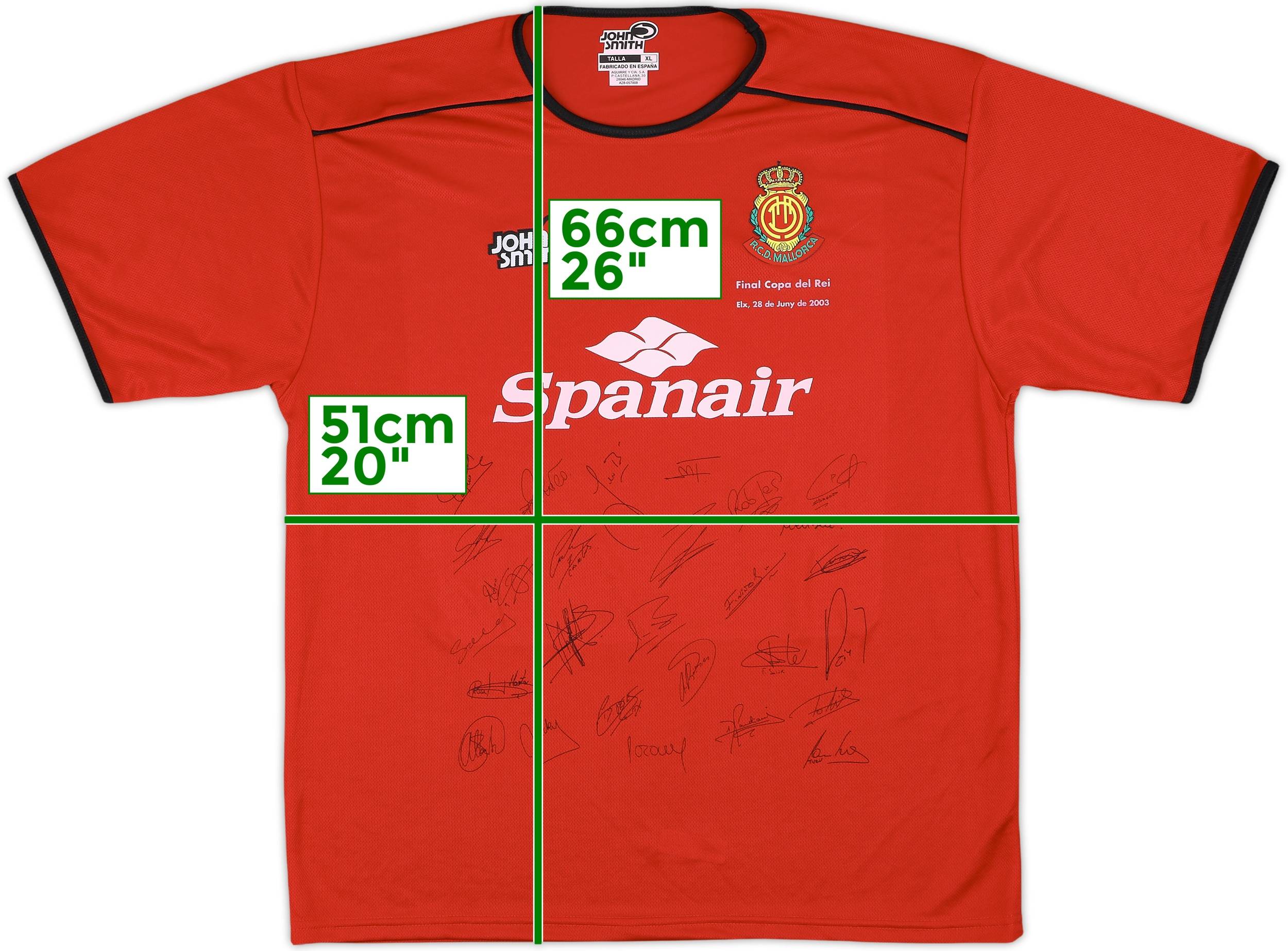 2002-03 Real Mallorca 'Squad Signed' Home Shirt - 8/10 - (XL)