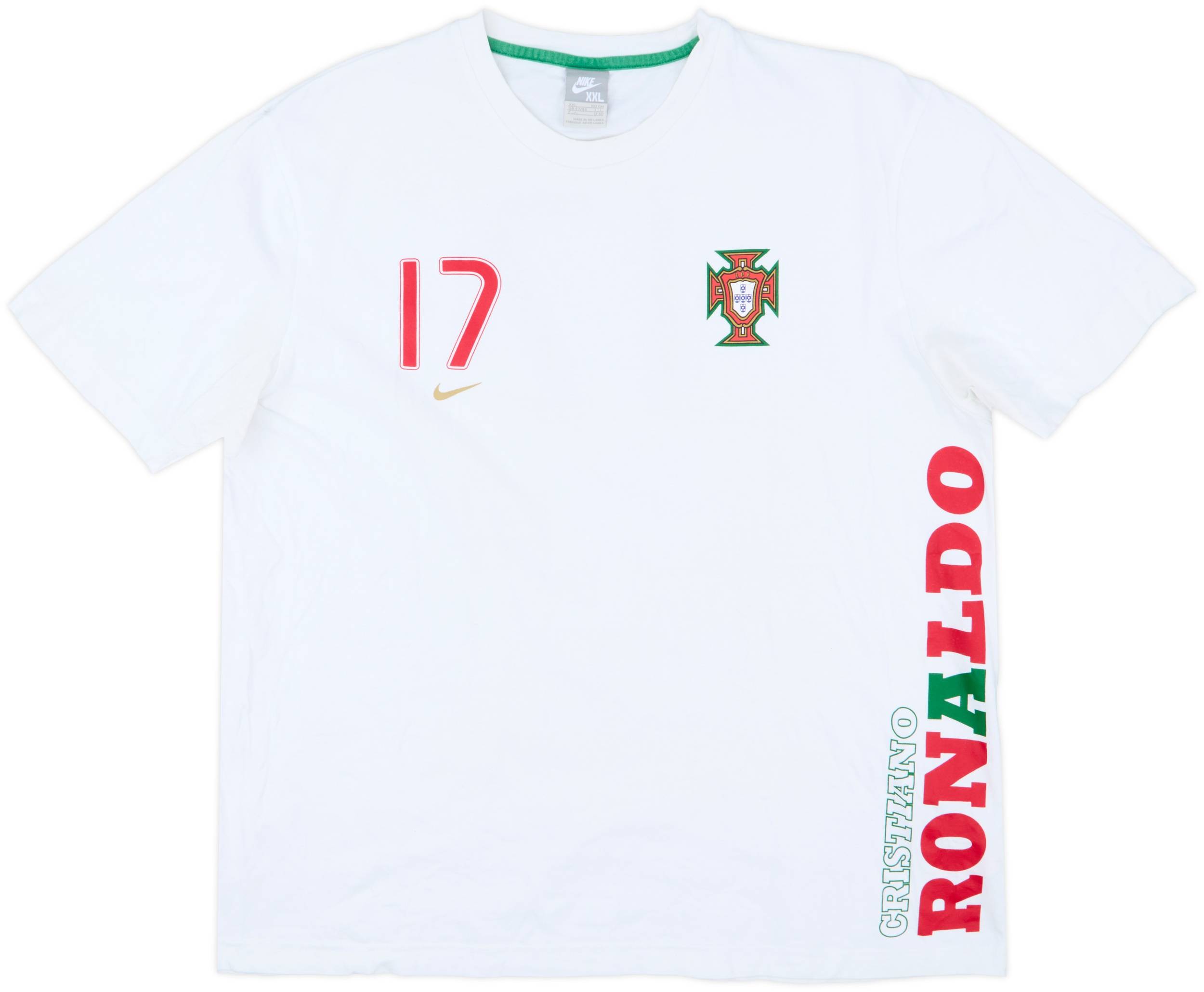 2008-09 Portugal Nike Cristiano Ronaldo Cotton Tee #17 - 8/10 - (XXL)