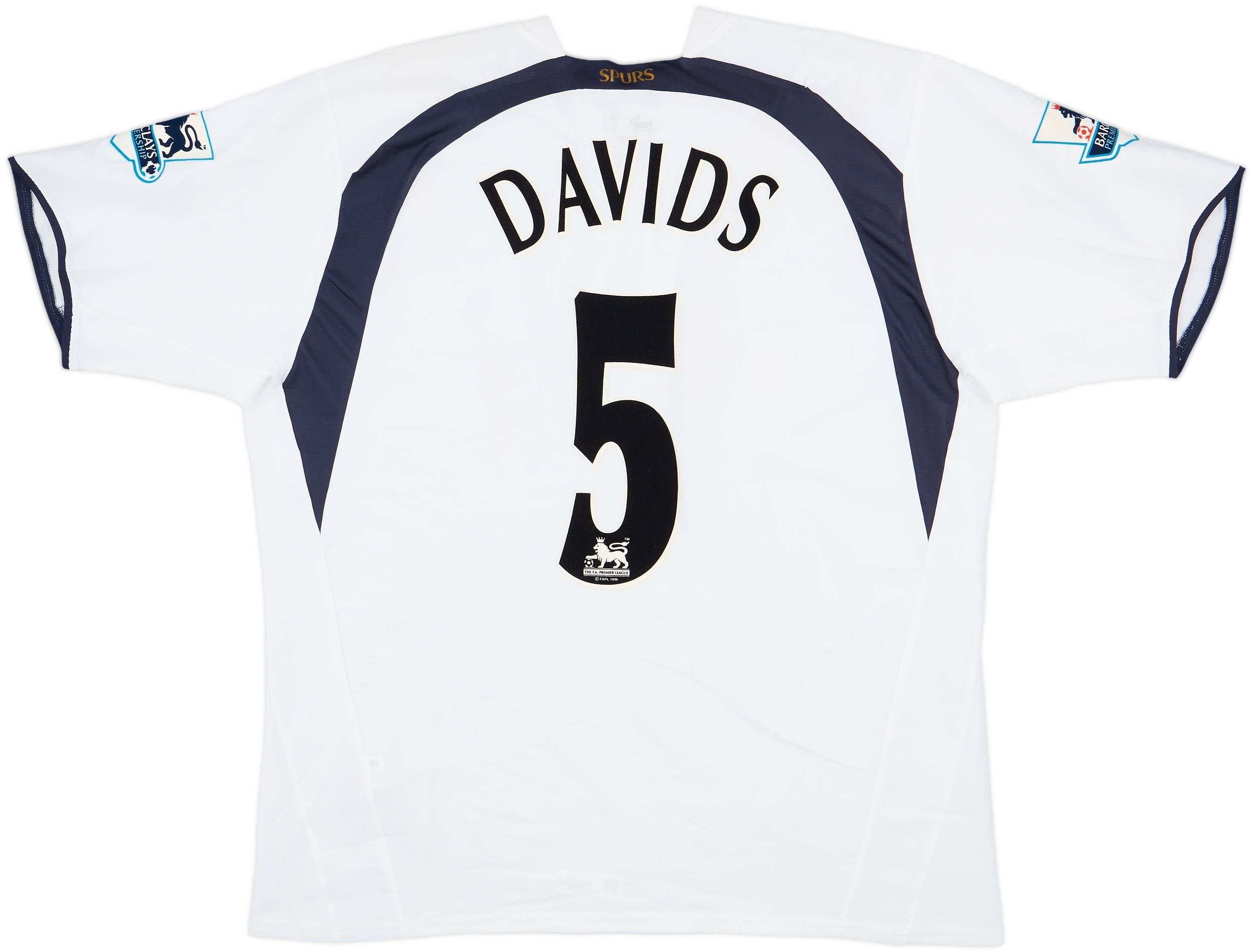 2006-07 Tottenham Home Shirt Davids #5 - 7/10 - (XL)