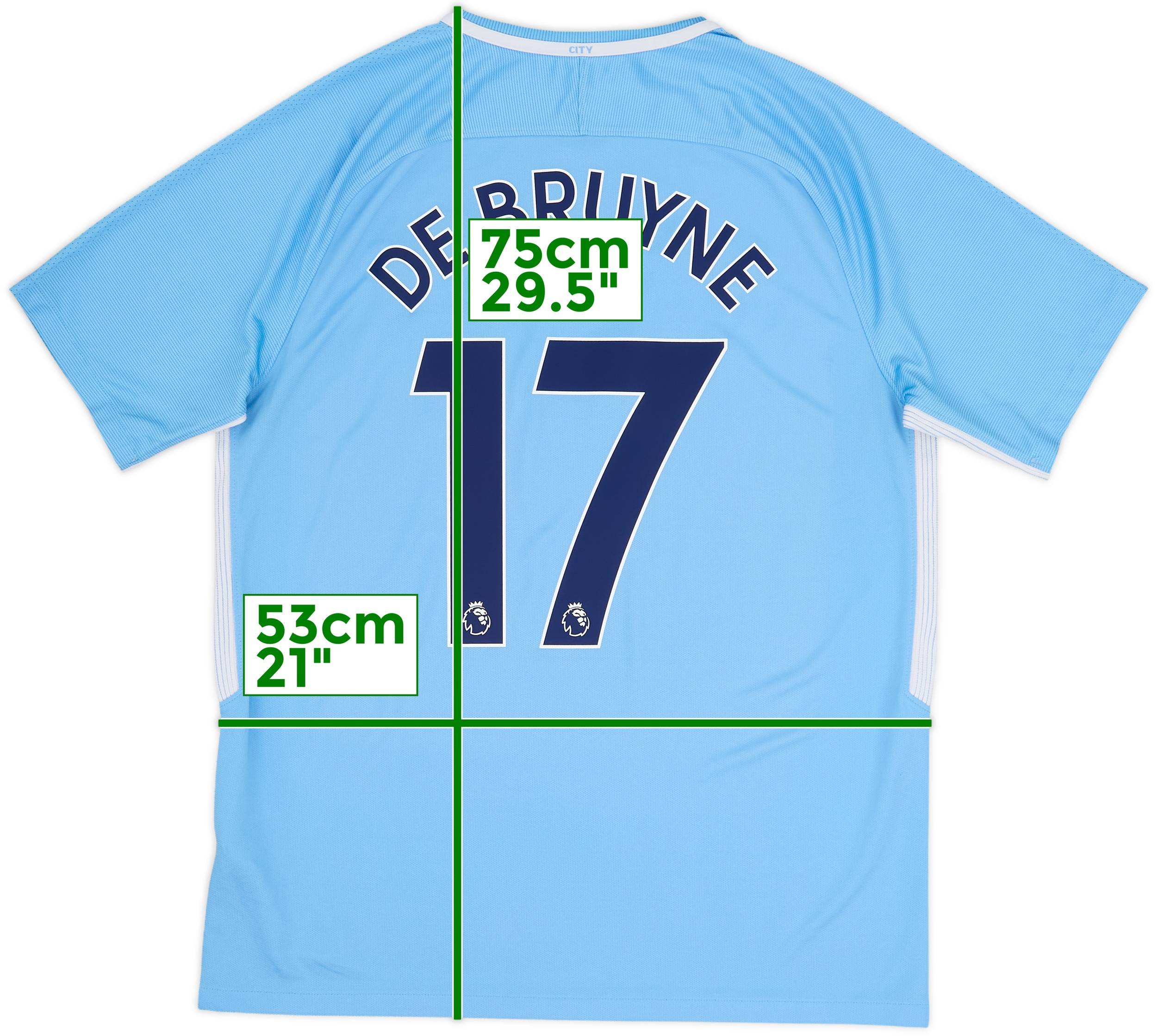 2017-18 Manchester City Home Shirt De Bruyne #17 - 9/10 - (L)