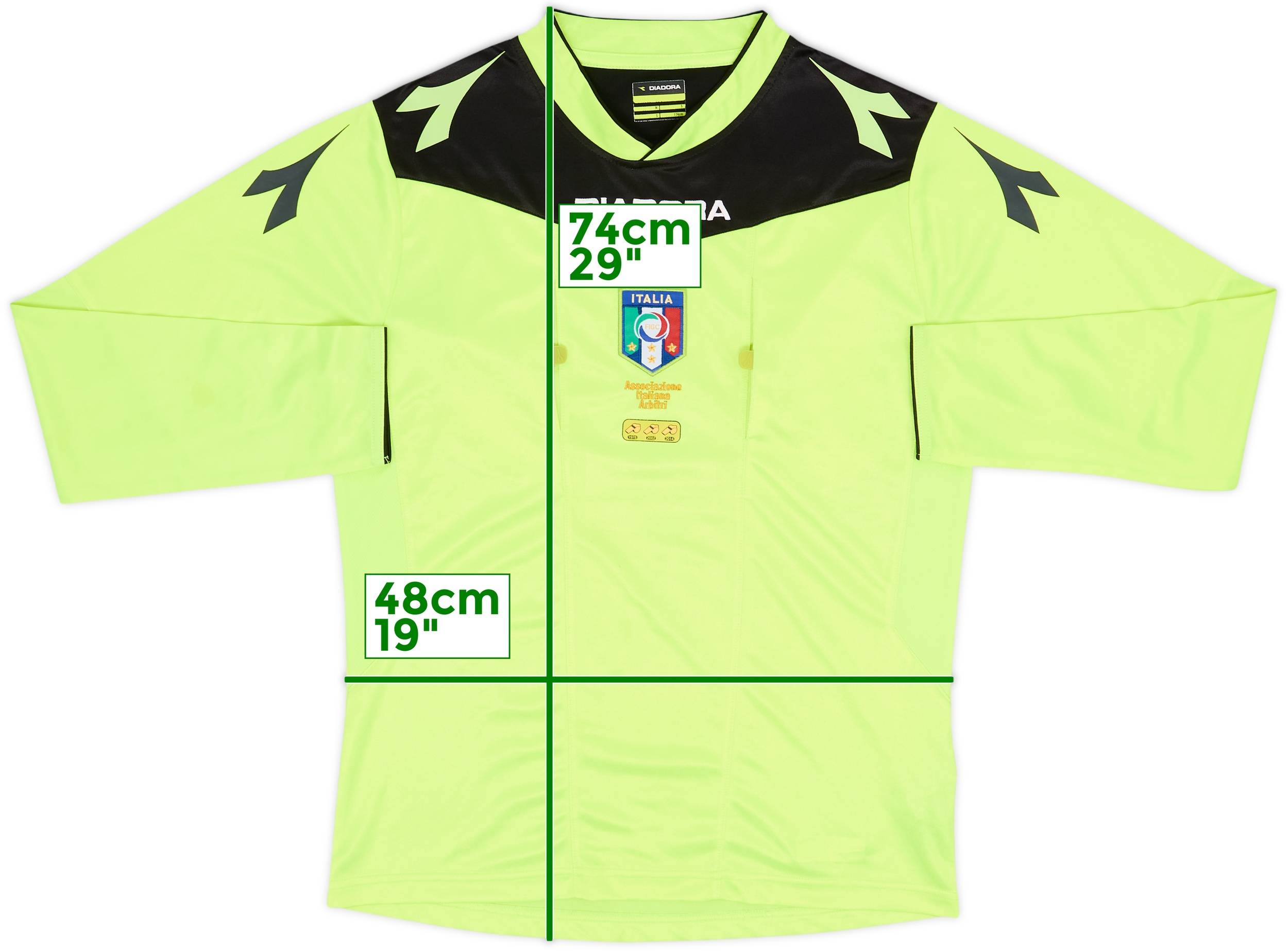 2015-16 Italy Diadora Referee L/S Shirt - 8/10 - (S)