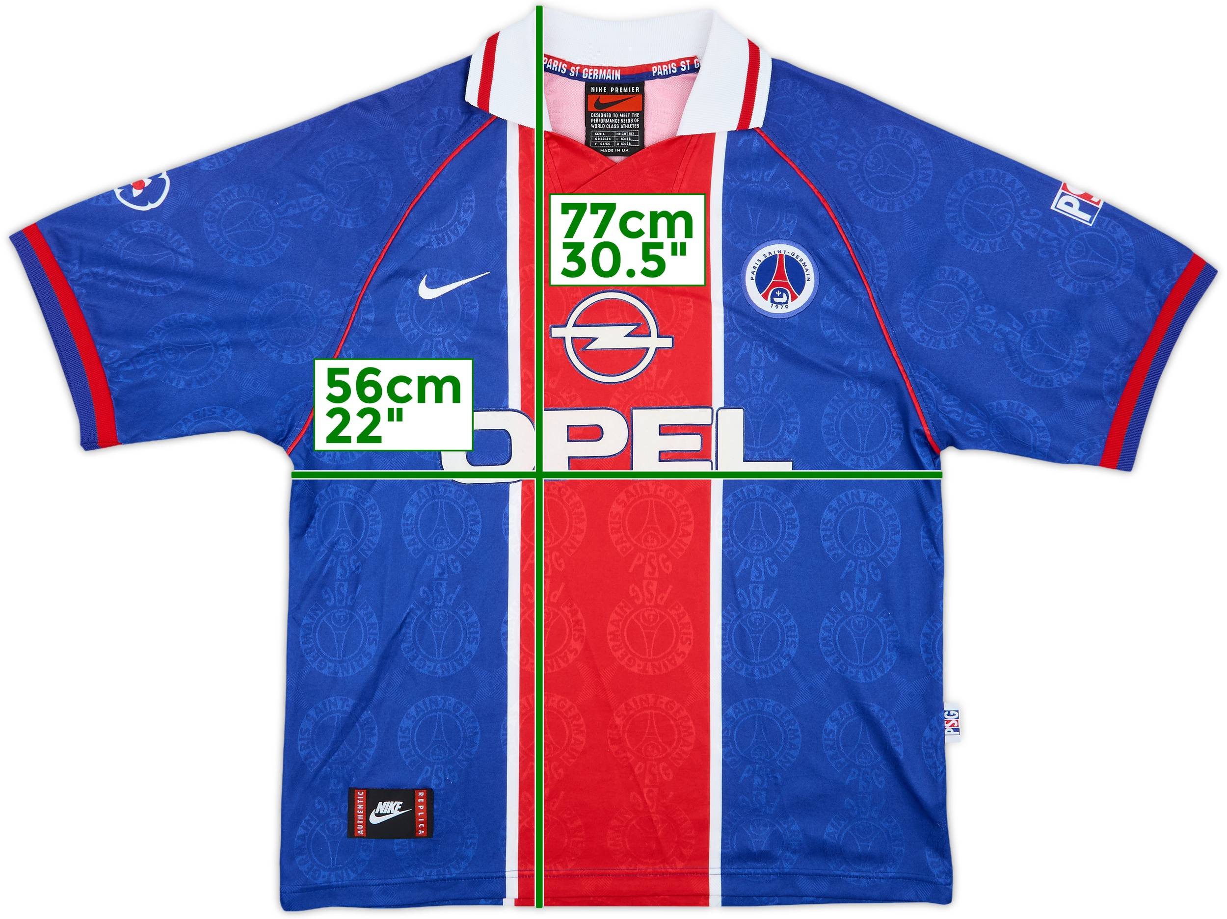 96-97 PARIS SAINT GERMAINユニフォーム NIKE　ナイキ 1996-97 Paris Saint-Germain Player Issue European Home Shirt - 10
