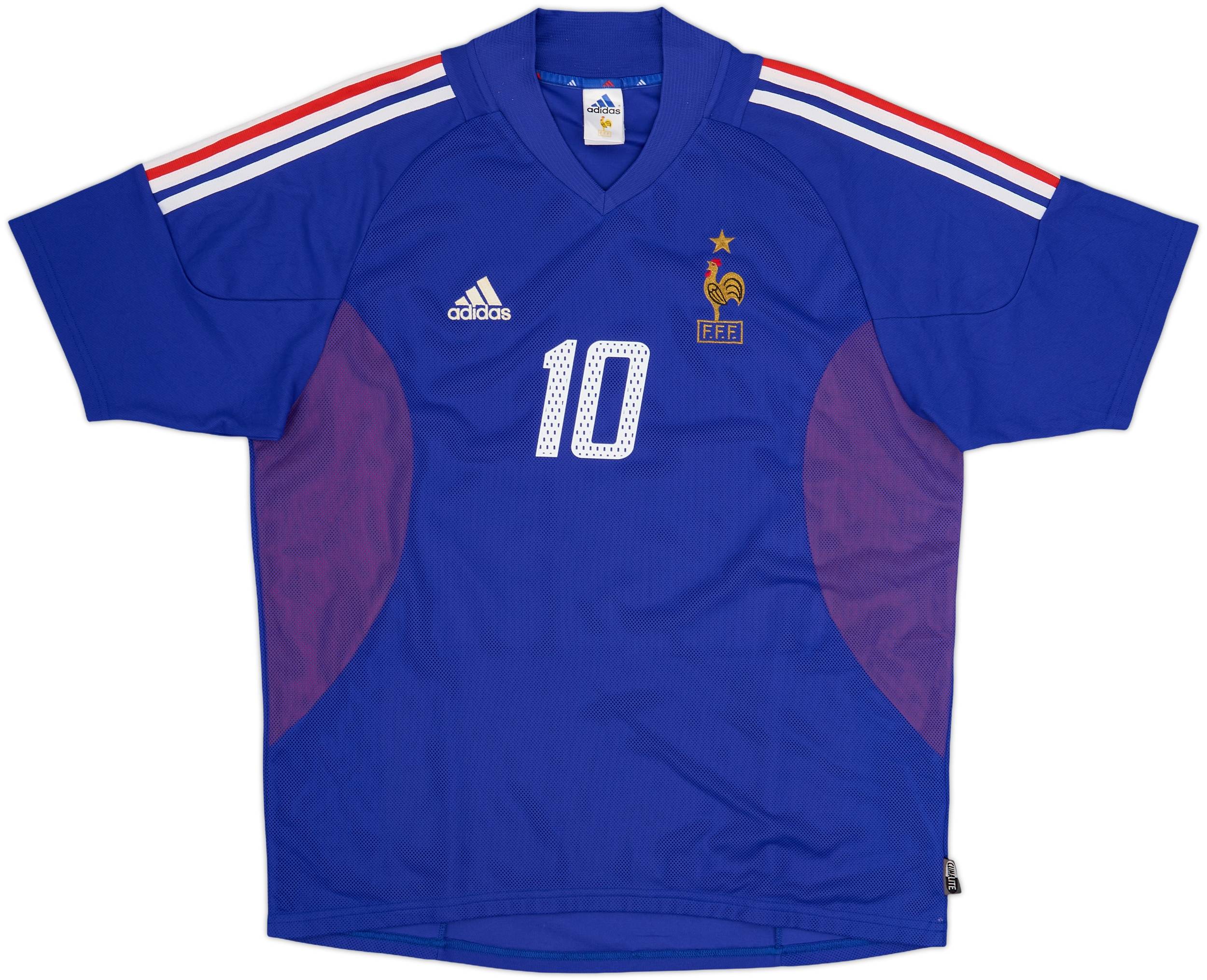 2002-04 France Home Shirt Zidane #10 - 8/10 - (L)