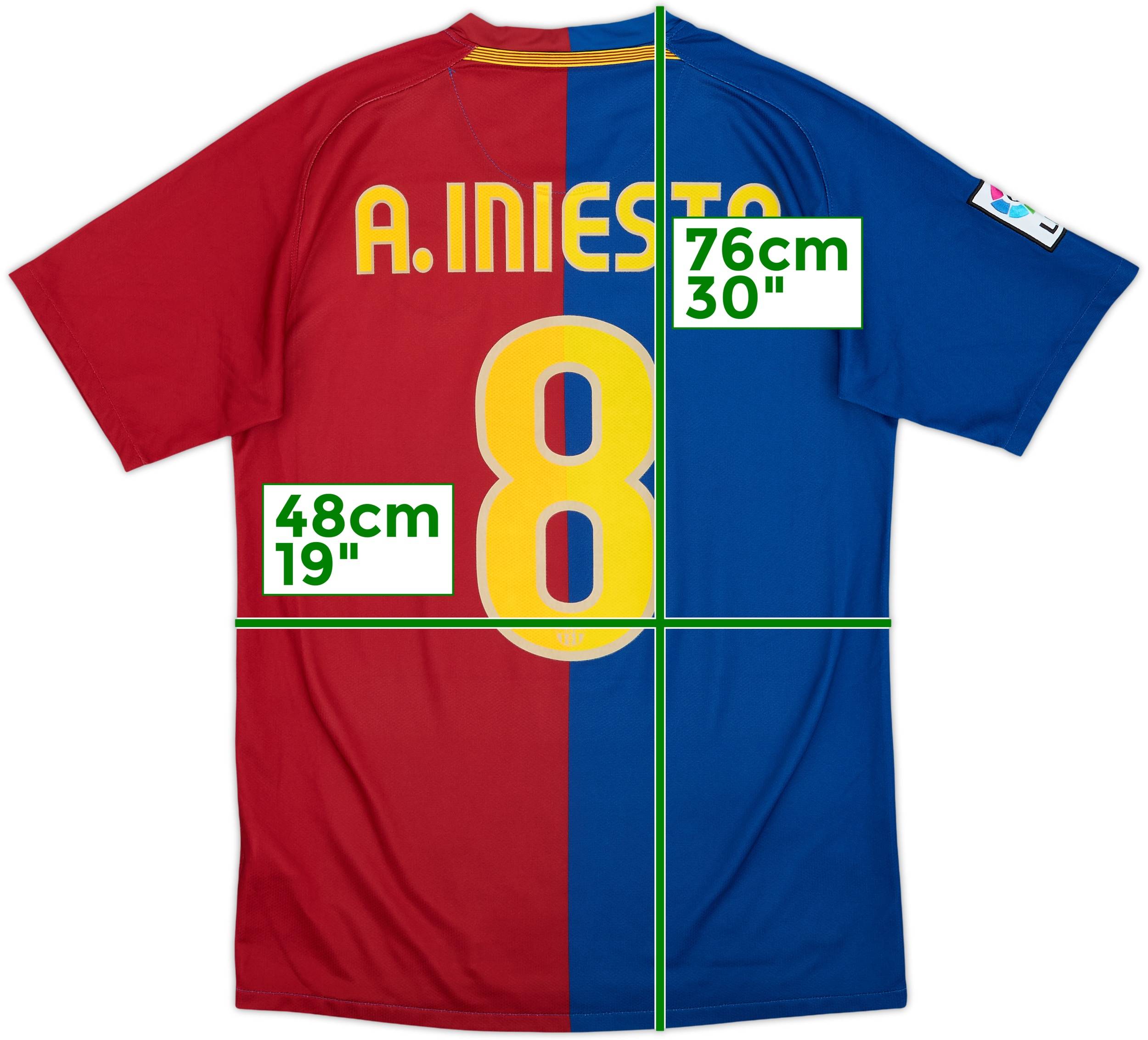 FC Barcelona A. INIESTA 8番シャツ 2008-09 Barcelona Home Shirt A.Iniesta #8 - 9/10 - (S)
