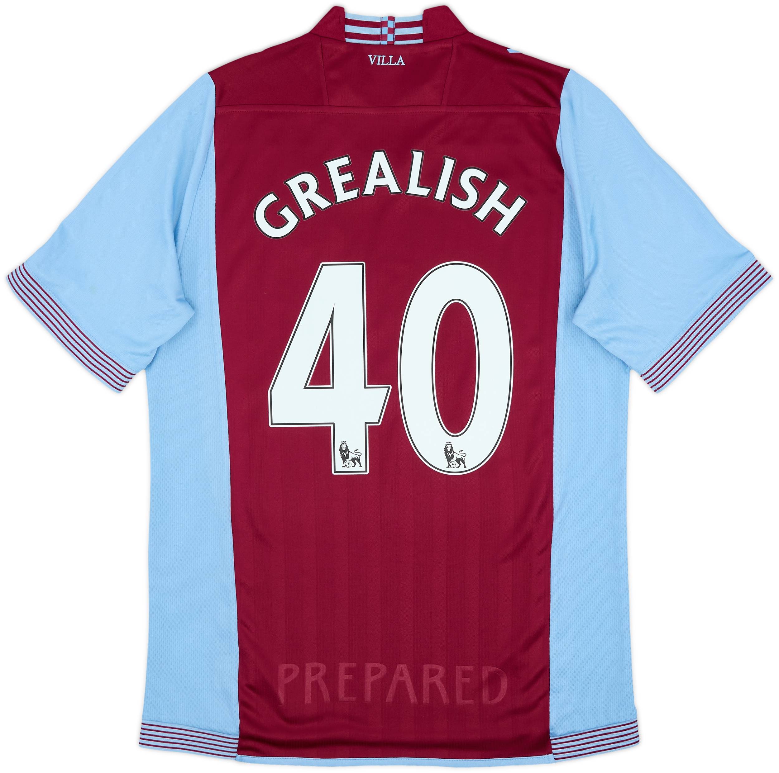 2013-14 Aston Villa Home Shirt Grealish #40 - 8/10 - (L)