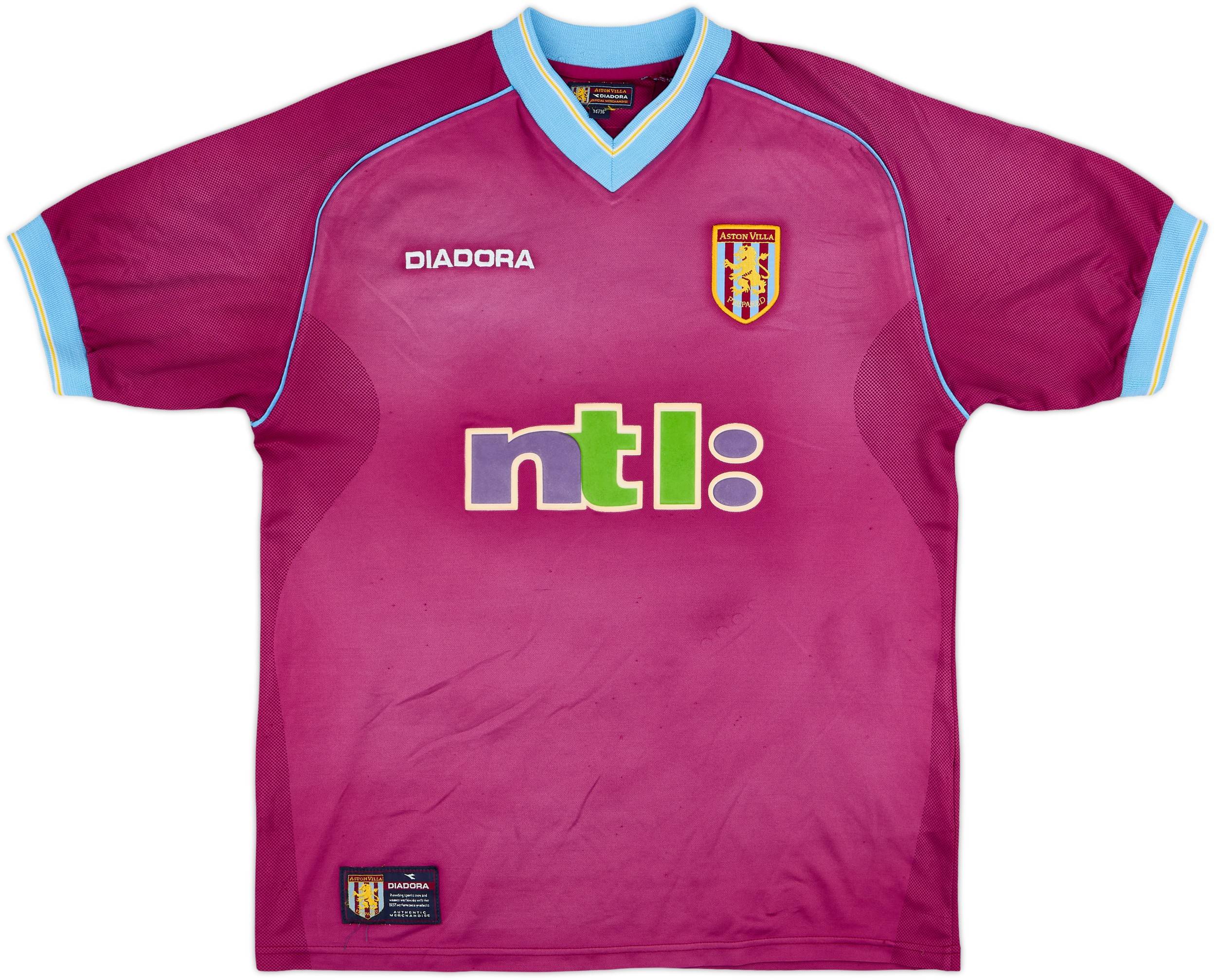 DIADORA 2001-02 Aston Villa ゲームシャツ 2001-02 Aston Villa Home Shirt Ginola #14 - 5/10 - (S)
