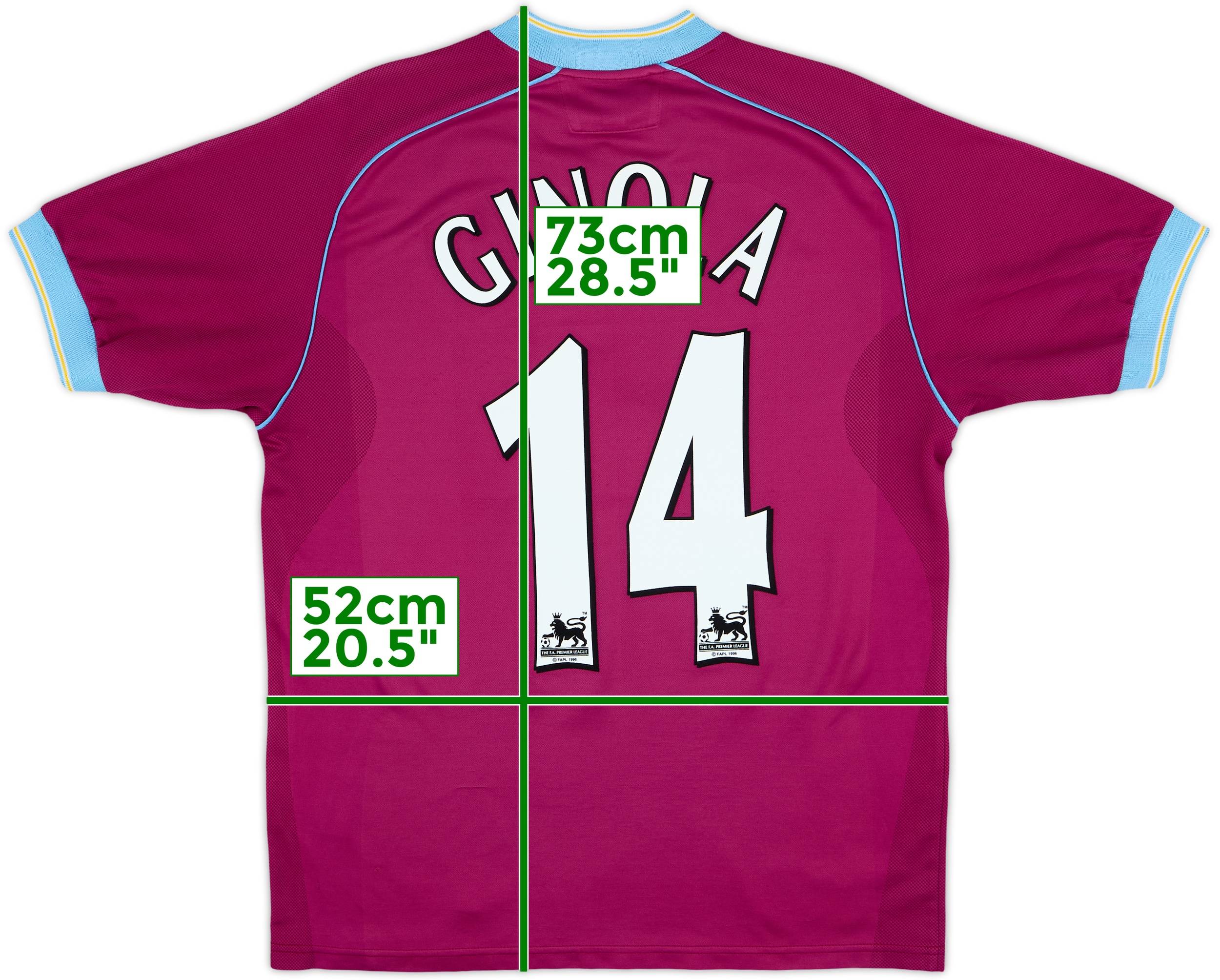 2001-02 Aston Villa Home Shirt Ginola #14 - 5/10 - (S)