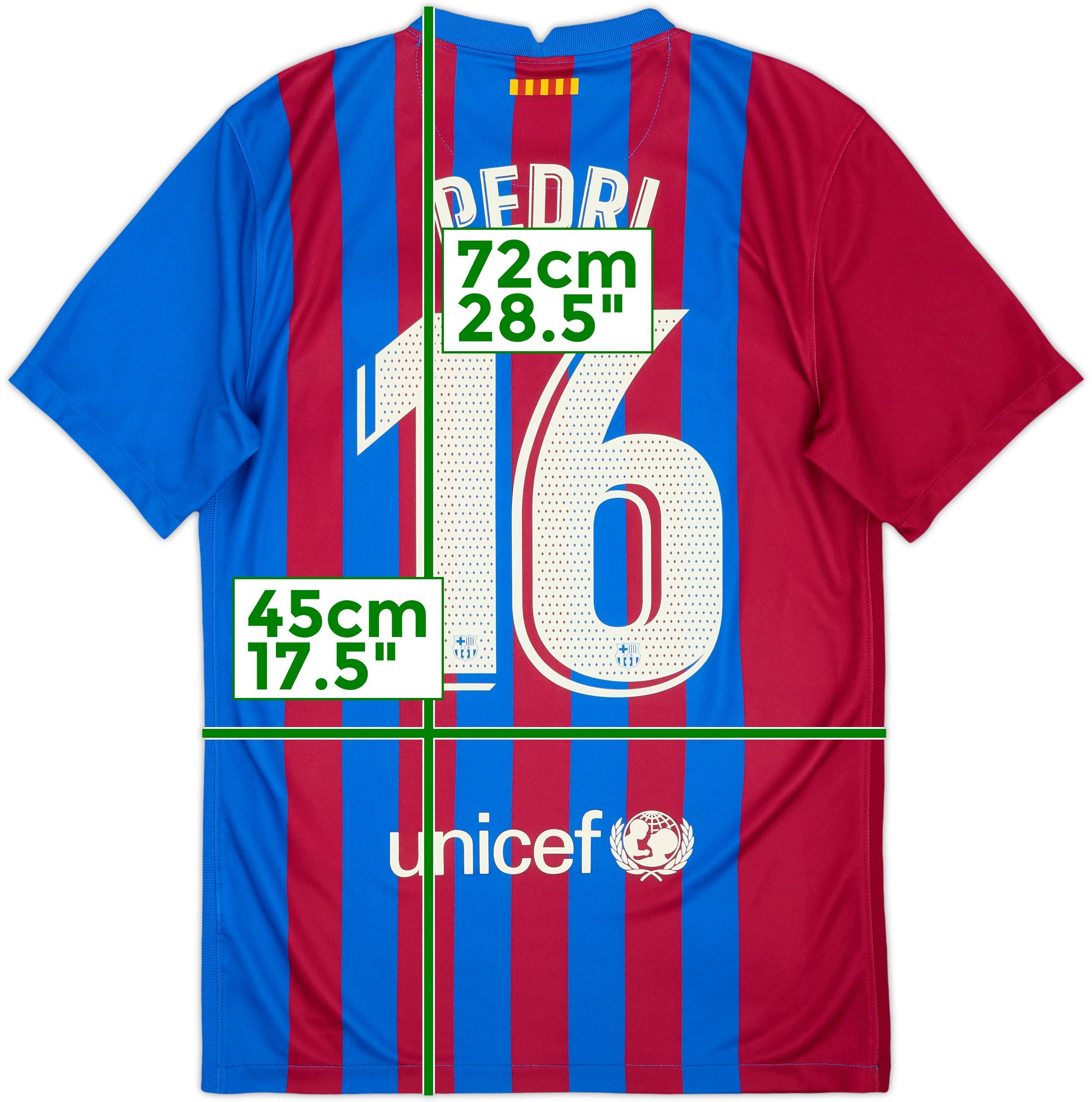 2021-22 Barcelona Home Shirt Pedri #16 - 10/10 - (S)