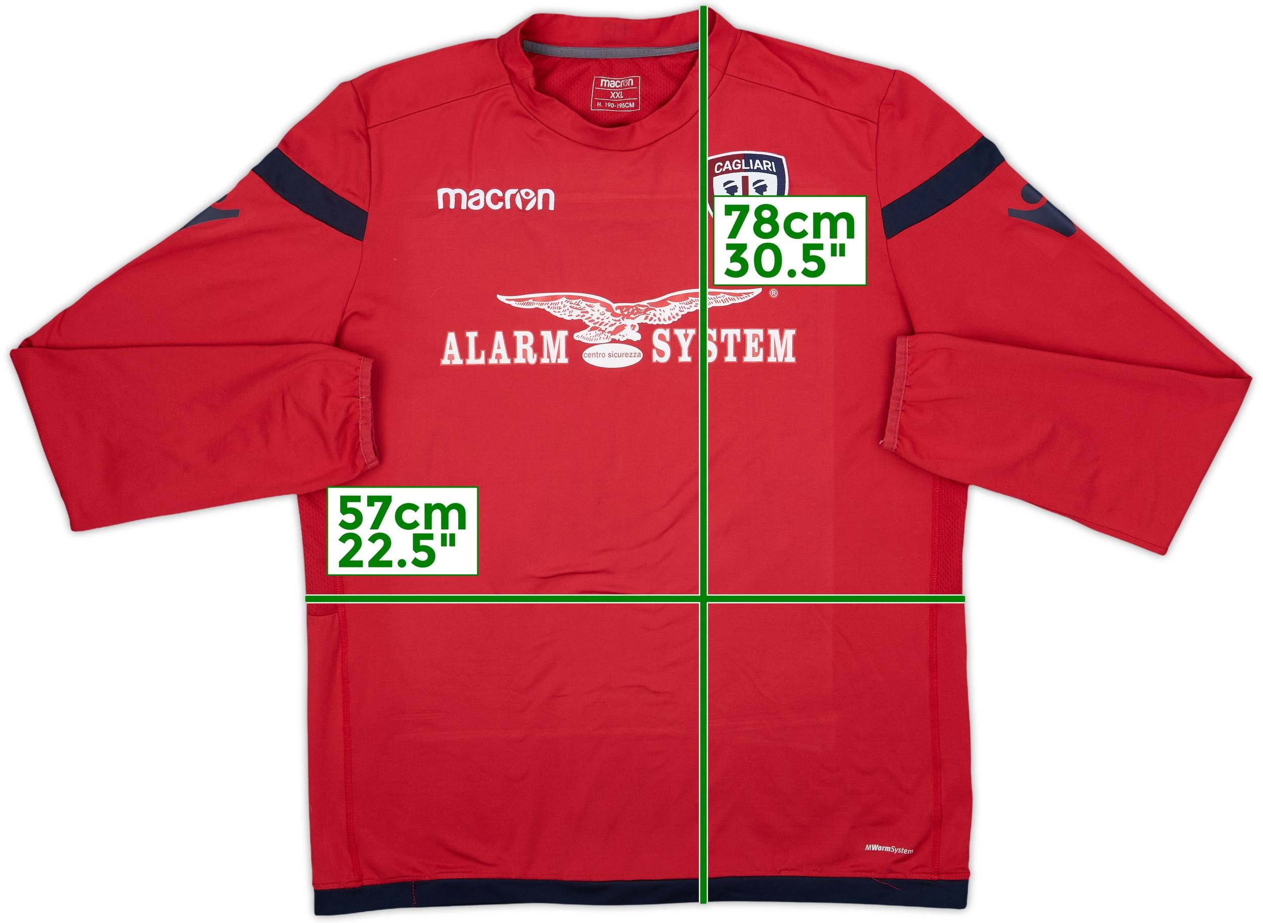 2018-19 Cagliari Macron Sweat Top - 7/10 - (XXL)