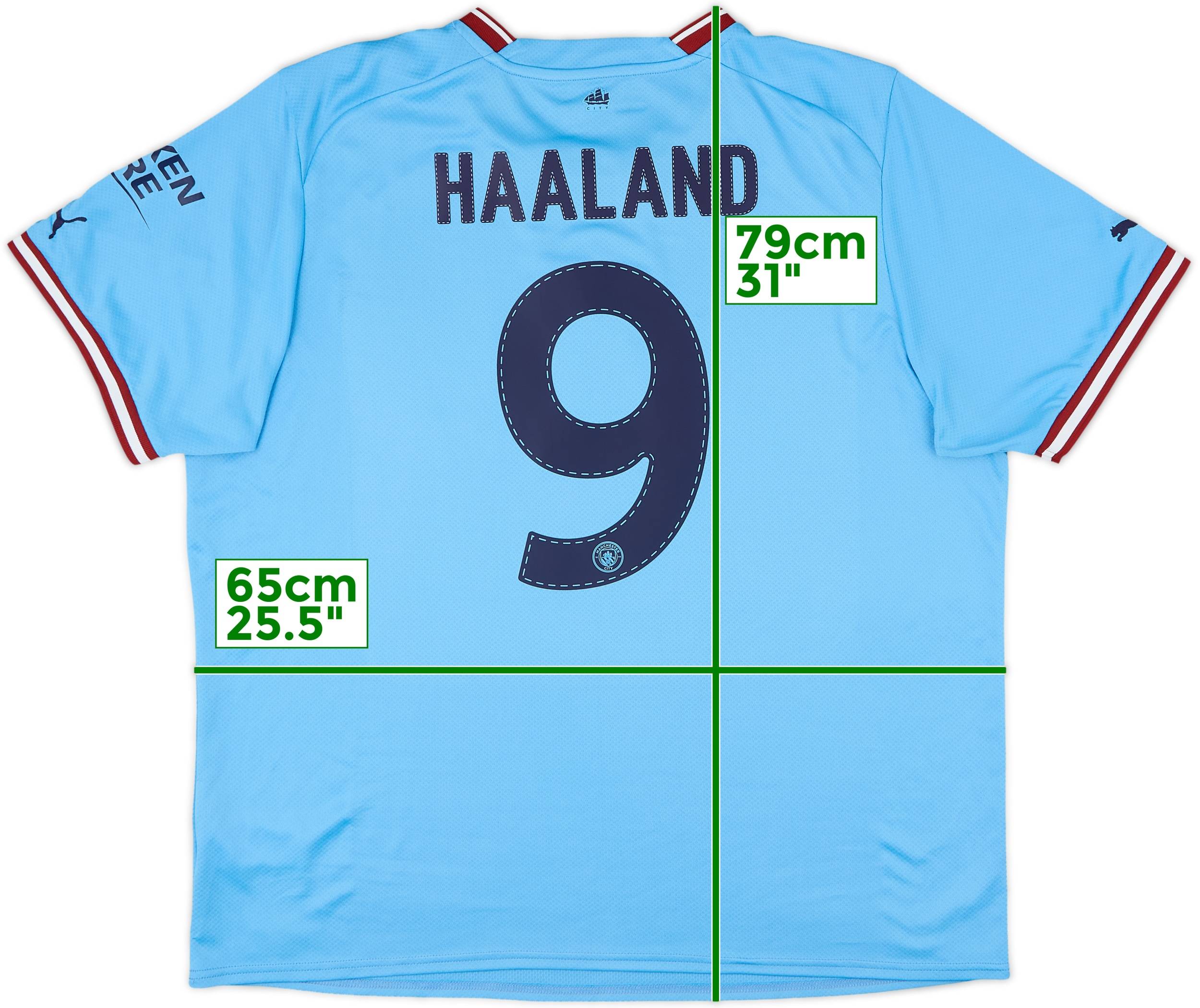 2022-23 Manchester City Home Shirt Haaland #9 - 8/10 - (XXL)