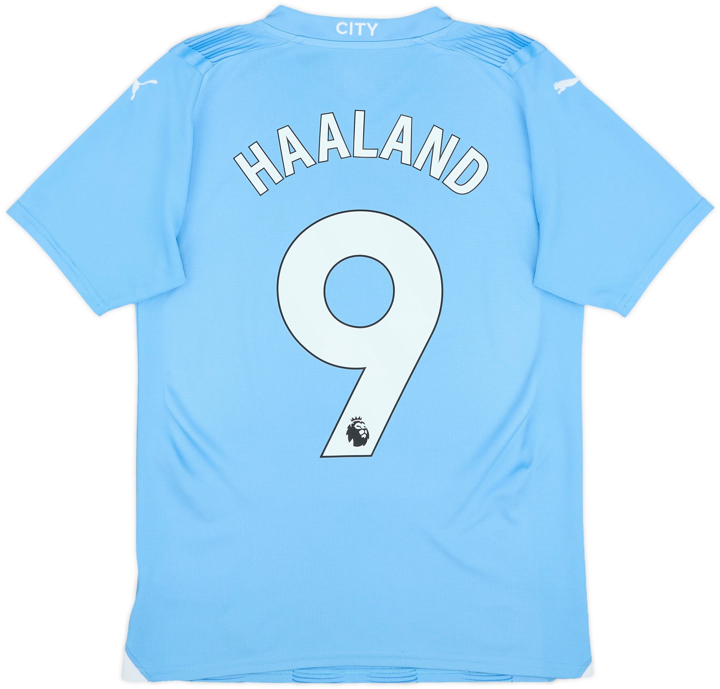 2023-24 Manchester City Home Shirt Haaland #9 - 9/10 - (S)
