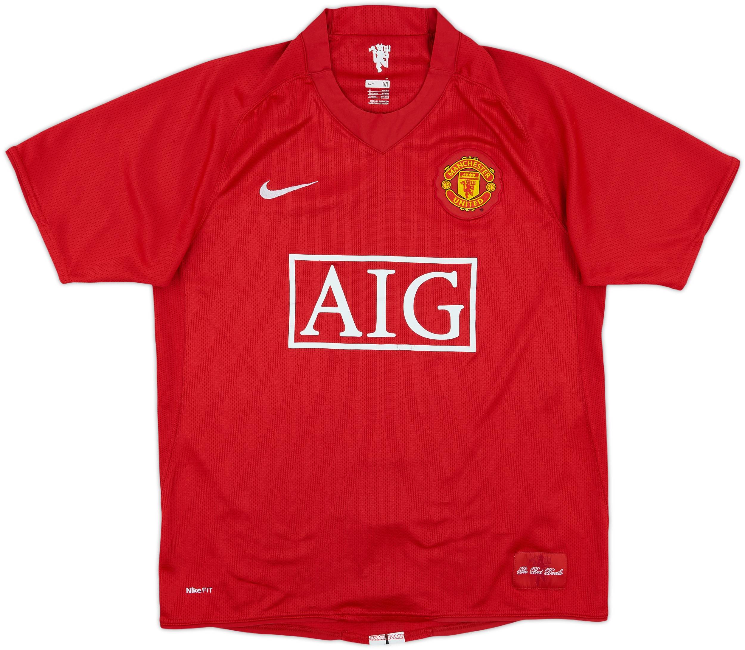 【正規品07-09 Manchester U C.Ronaldo #7】 2007-09 Manchester United Home Shirt Ronaldo #7 - 5/10 - (M)