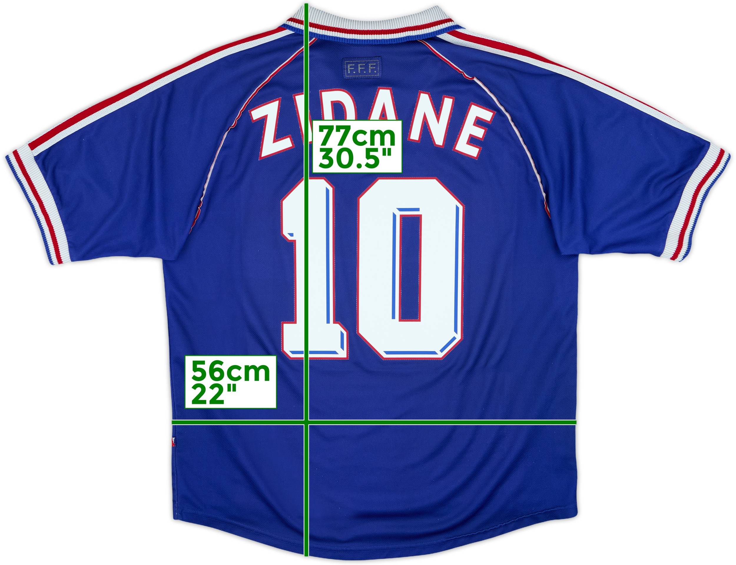 1998-00 France Home Shirt Zidane #10 - 8/10 - (L)