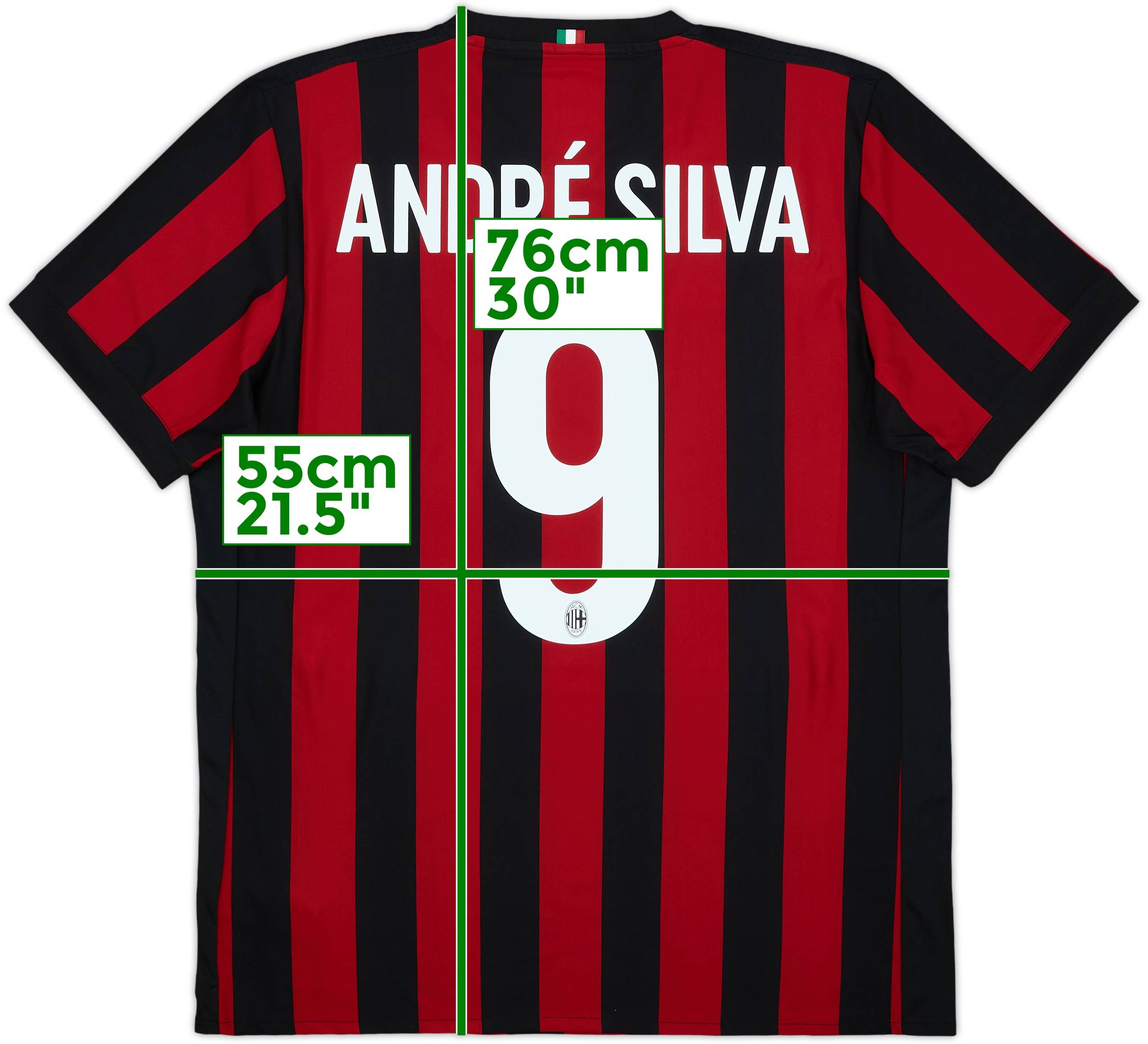 2017-18 AC Milan Home Shirt Andre Silva #9 - 10/10 - (L)