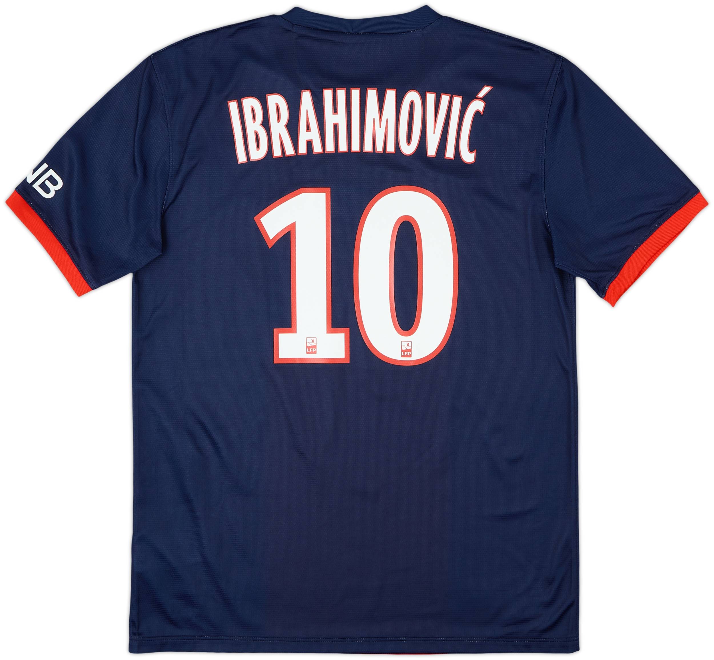 パリ・サンジェルマン IBRAHIMOVIĆ 10番 半袖 ユニフォーム 2013-14 Paris Saint-Germain Home Shirt Ibrahimovic #10 - 7/10 - (M)