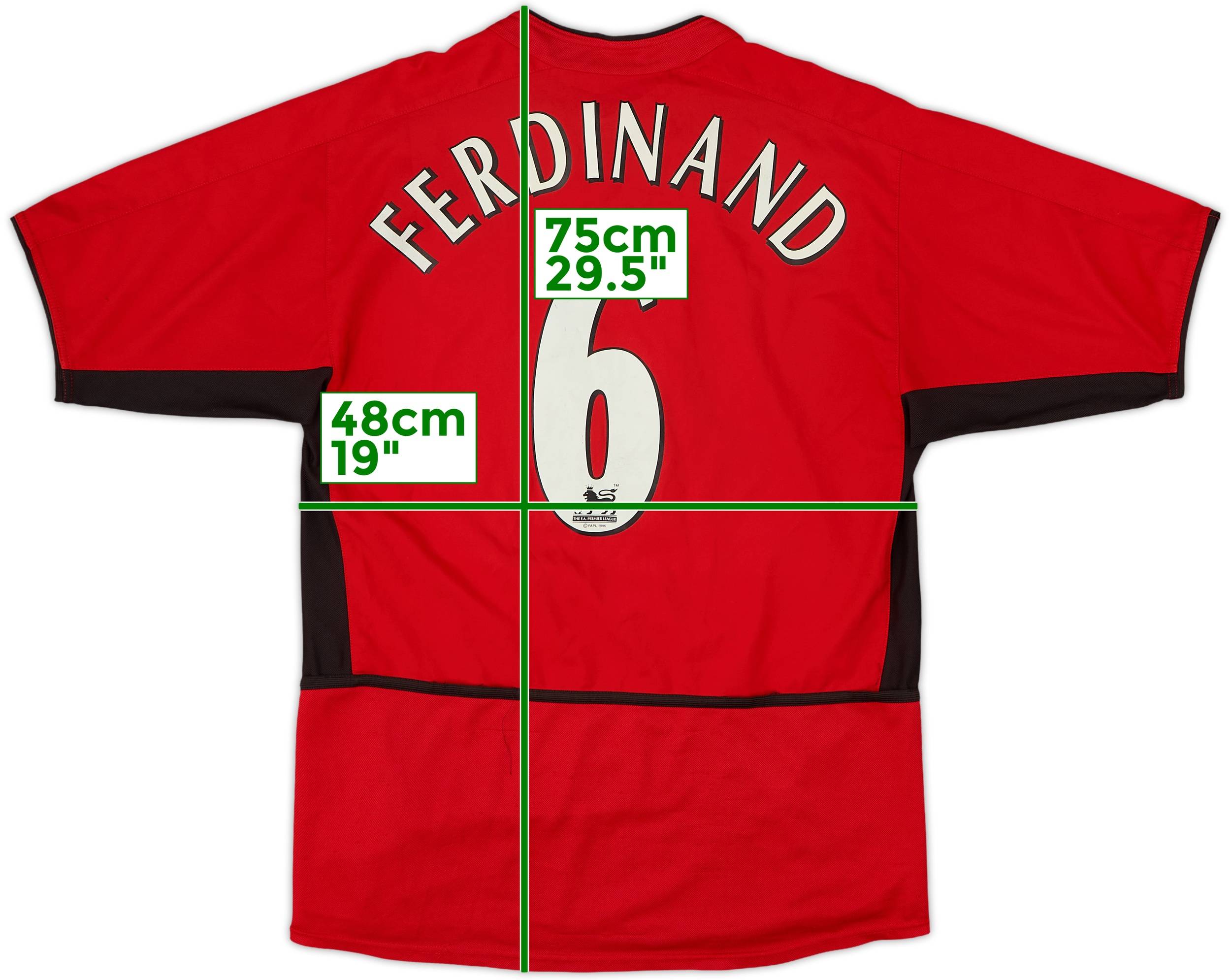 2002-04 Manchester United Home Shirt Ferdinand #5 - 6/10 - (S)