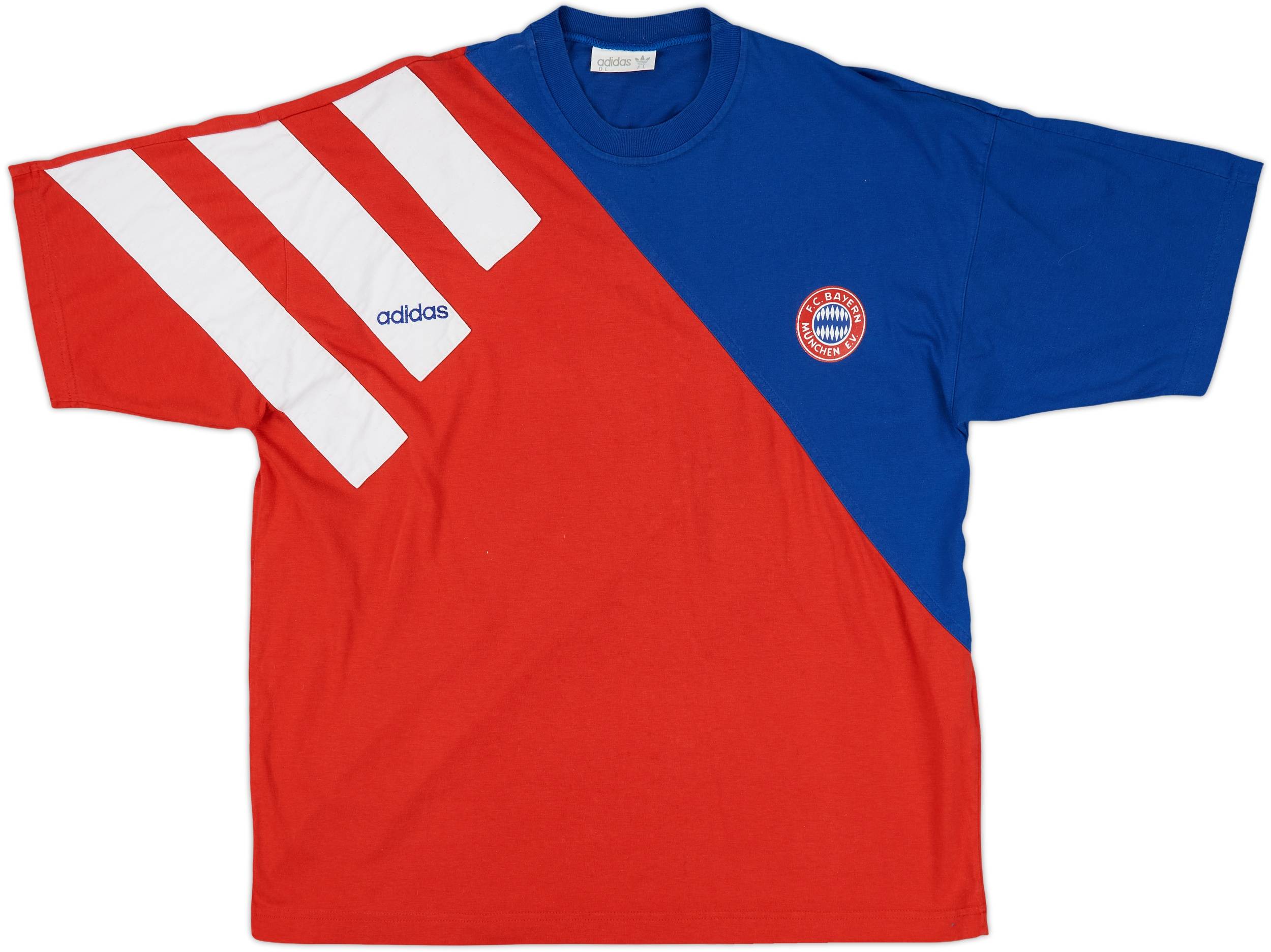 1991-92 Bayern Munich adidas Cotton T-Shirt - 9/10 - (L/XL)