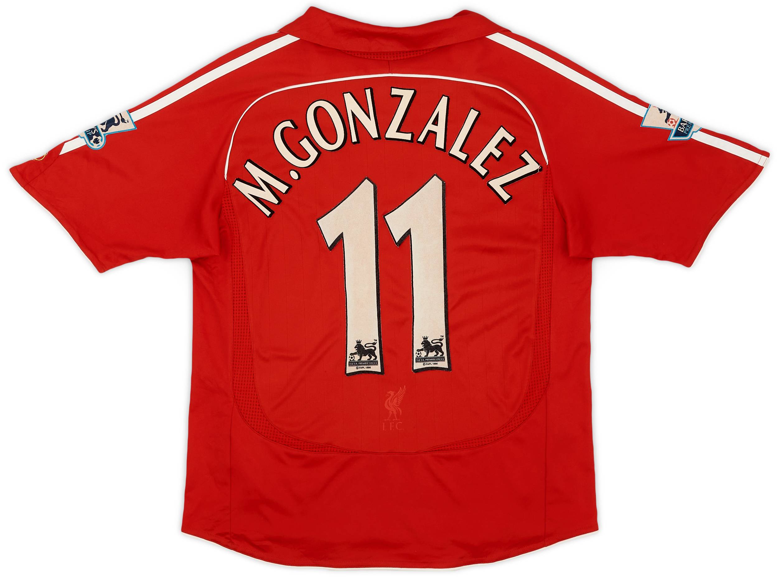 2006-08 Liverpool Home Shirt M.Gonzalez #11 - 6/10 - (M.Boys)