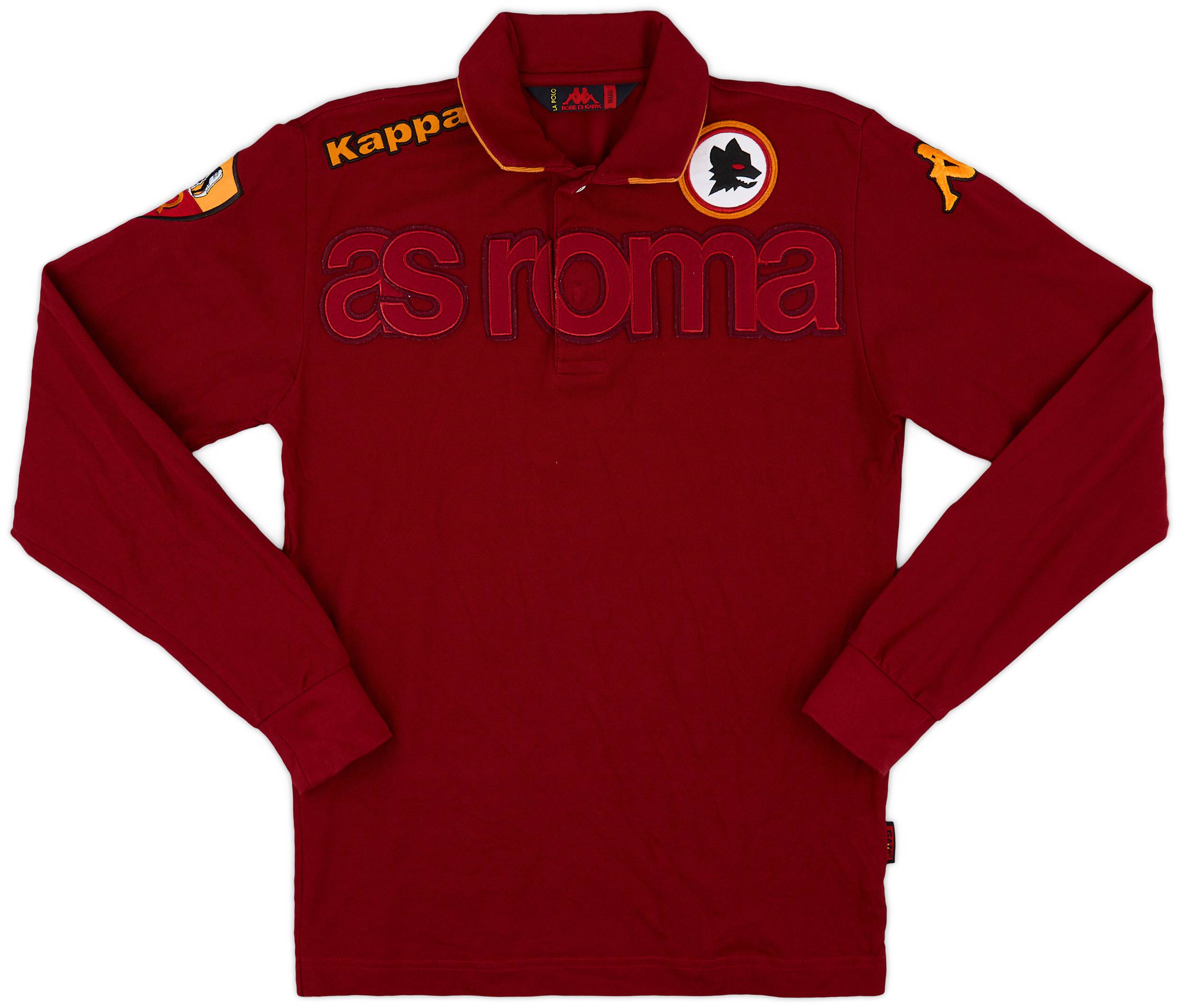2007-08 Roma Kappa Polo L/S Shirt - 8/10 - (S)