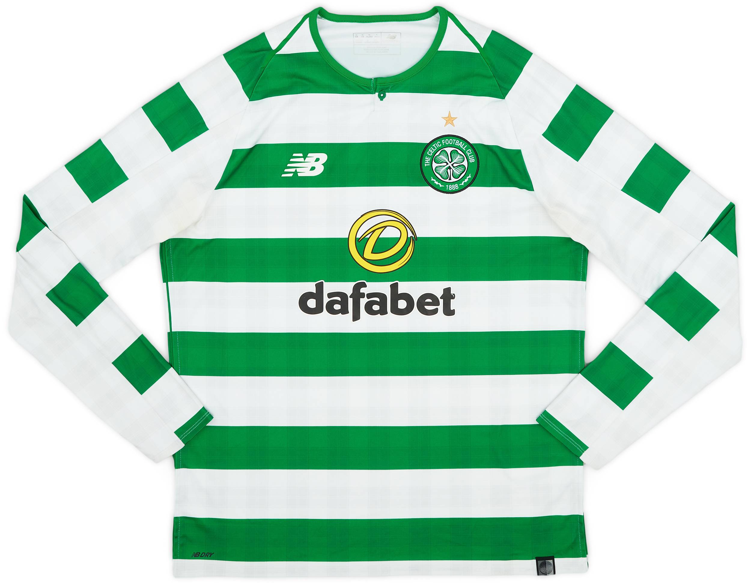 2018 19 Celtic Home L S Shirt 7 10 M