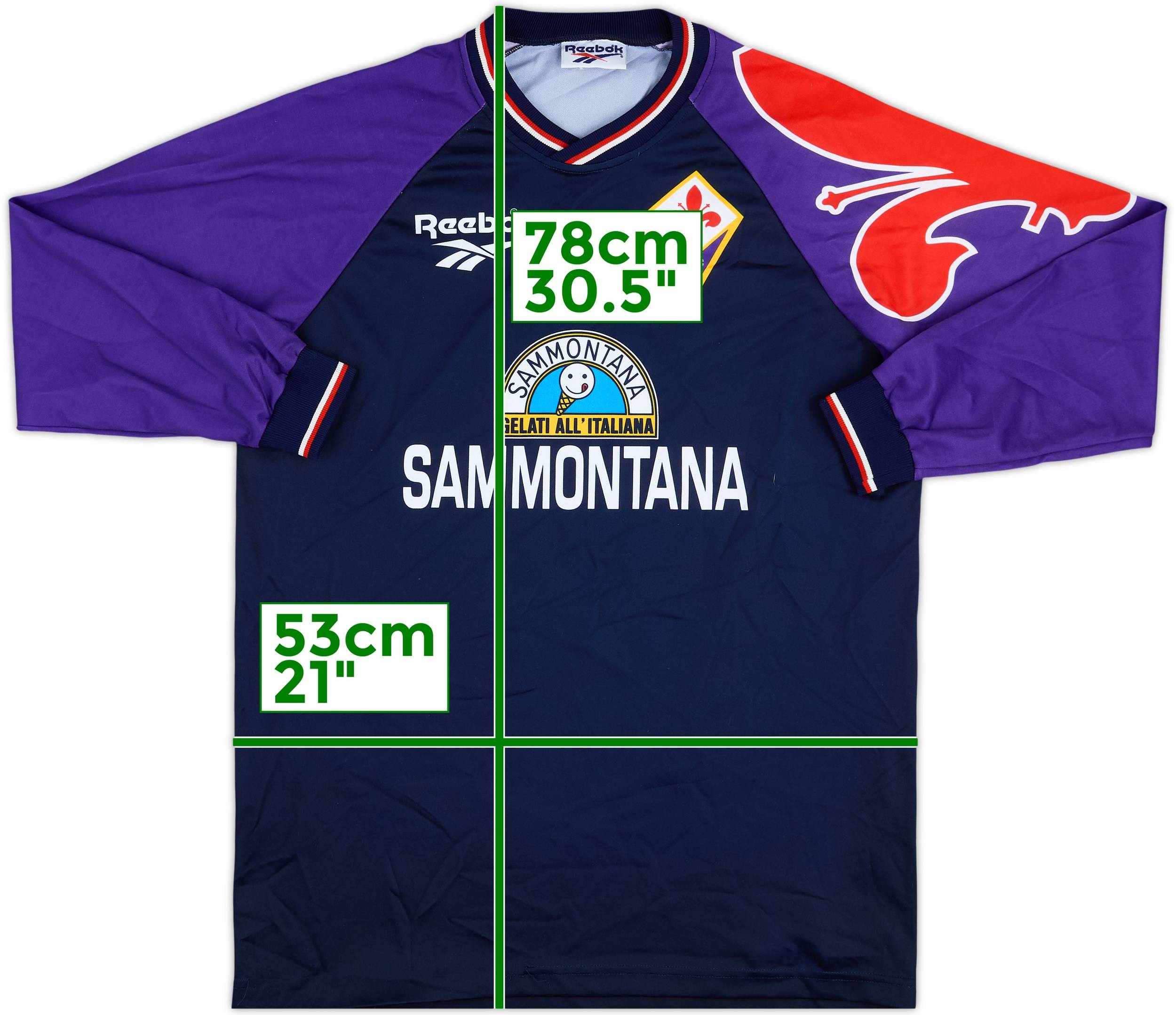 1995-96 Fiorentina Reebok Training L/S Shirt - 9/10 - (L)