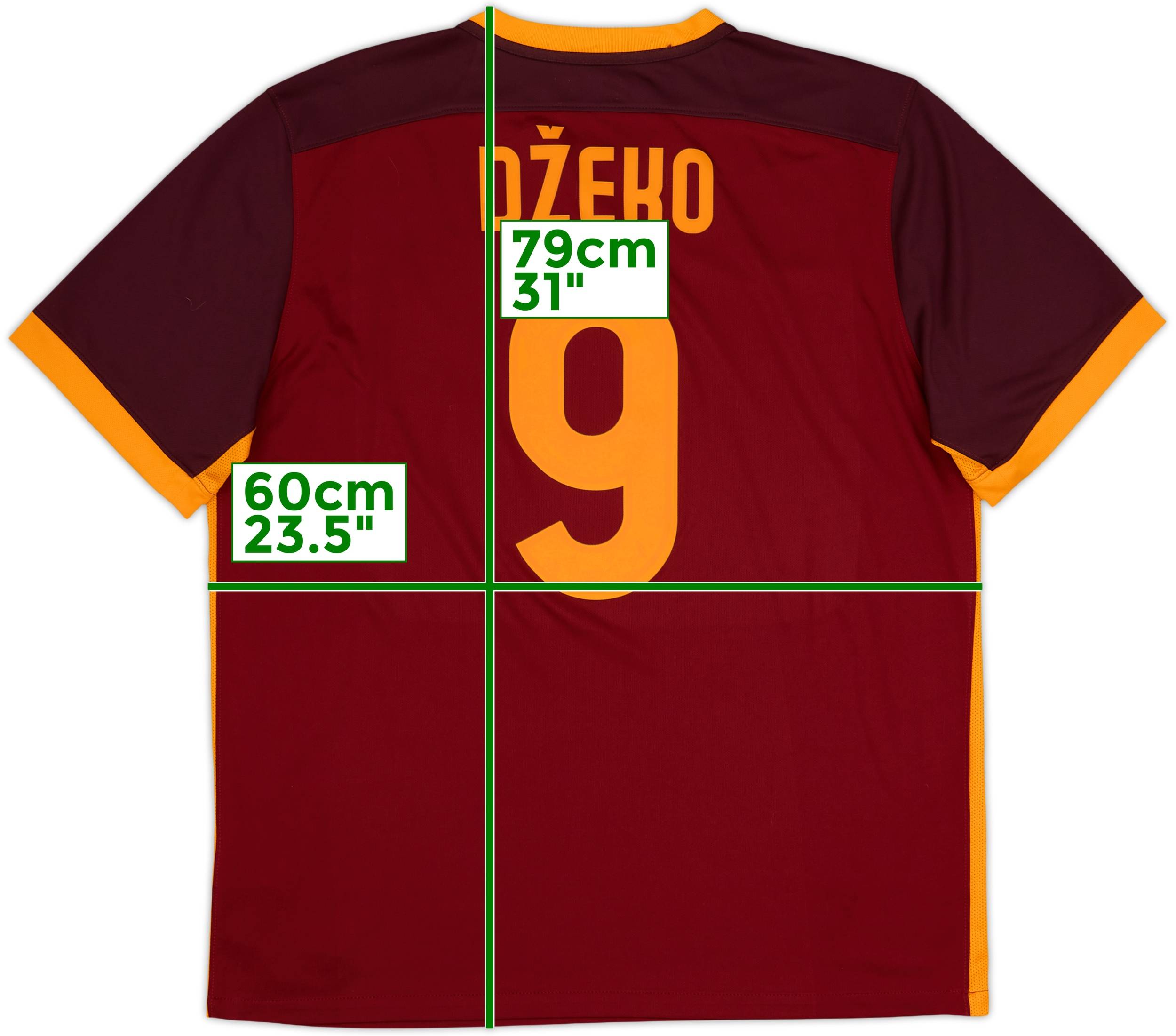 2015-16 Roma Home Shirt Dzeko #9 - 9/10 - (XL)