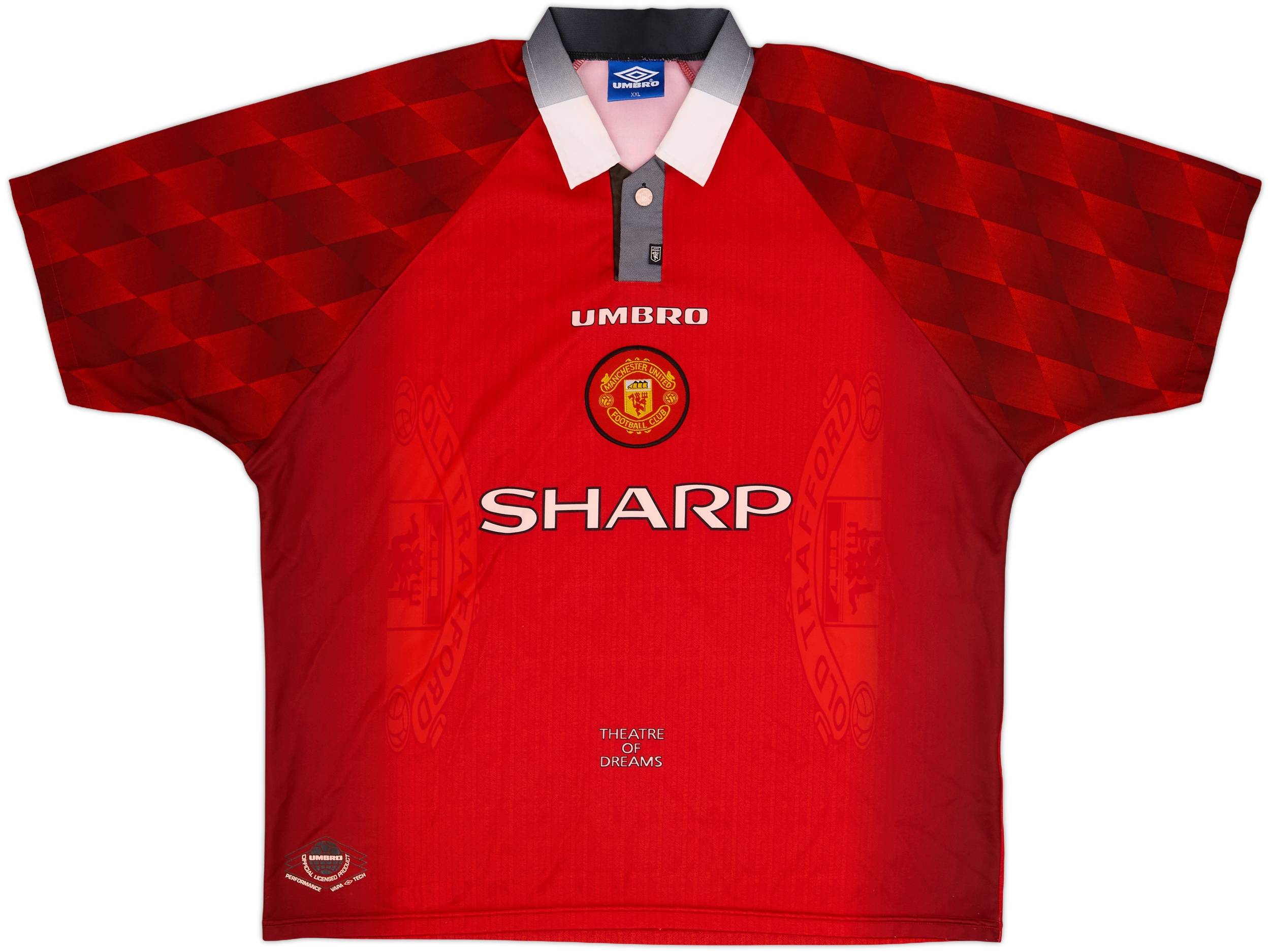 1996-98 Manchester United Home Shirt Beckham #10 - 9/10 - (XXL)