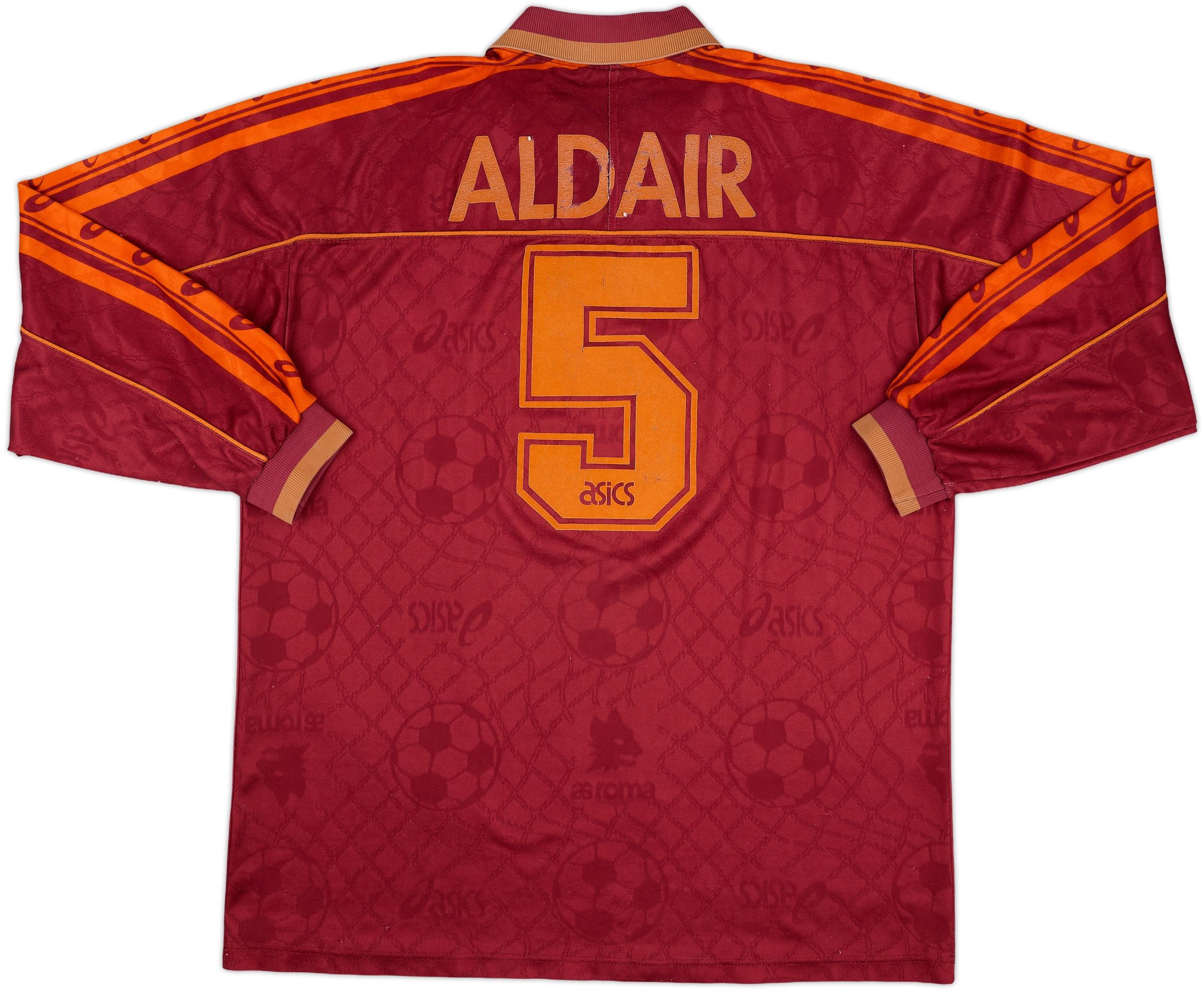 1995-96 Roma Match Issue Home L/S Shirt Aldair #5