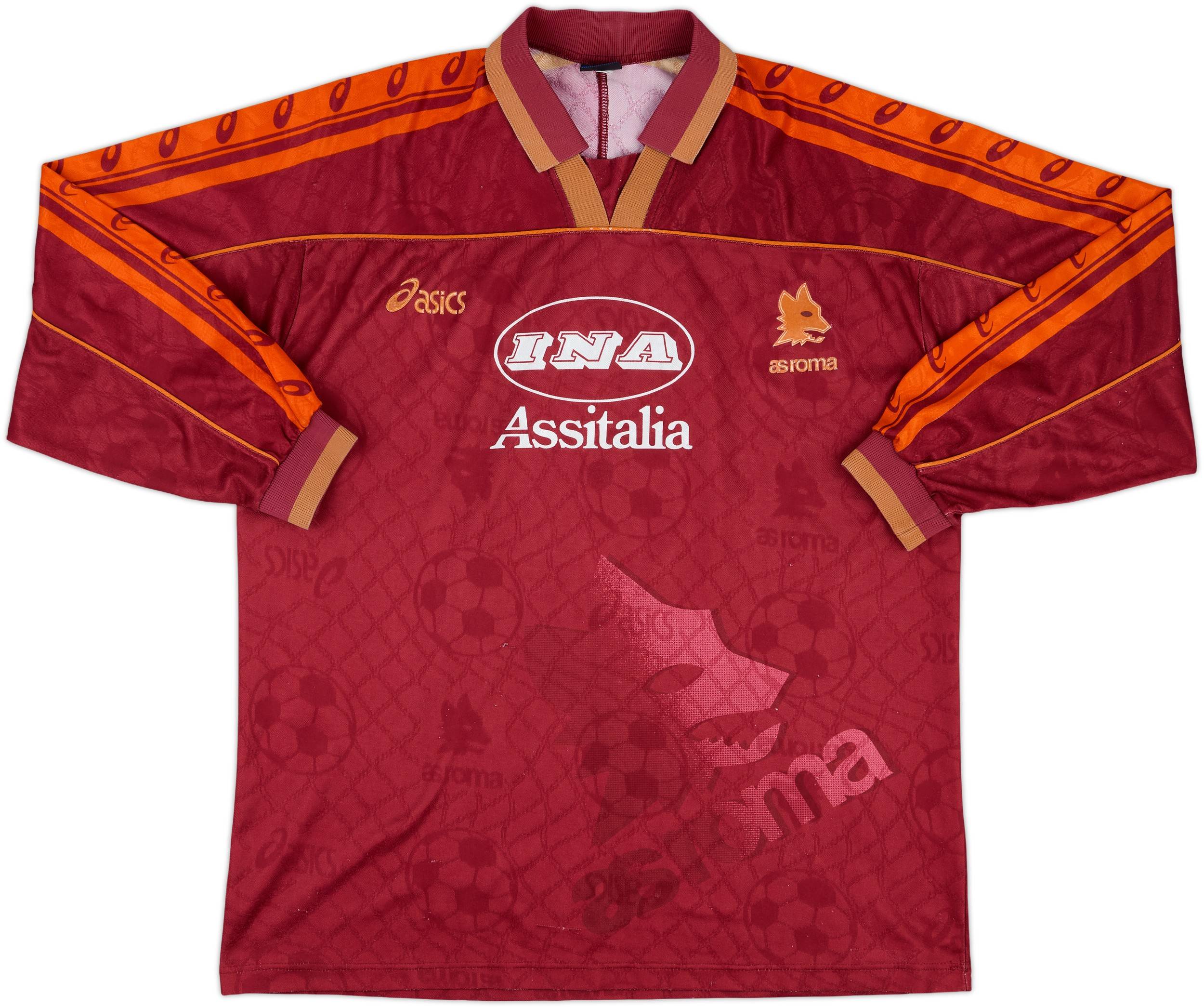 1995-96 Roma Match Issue Home L/S Shirt Aldair #5