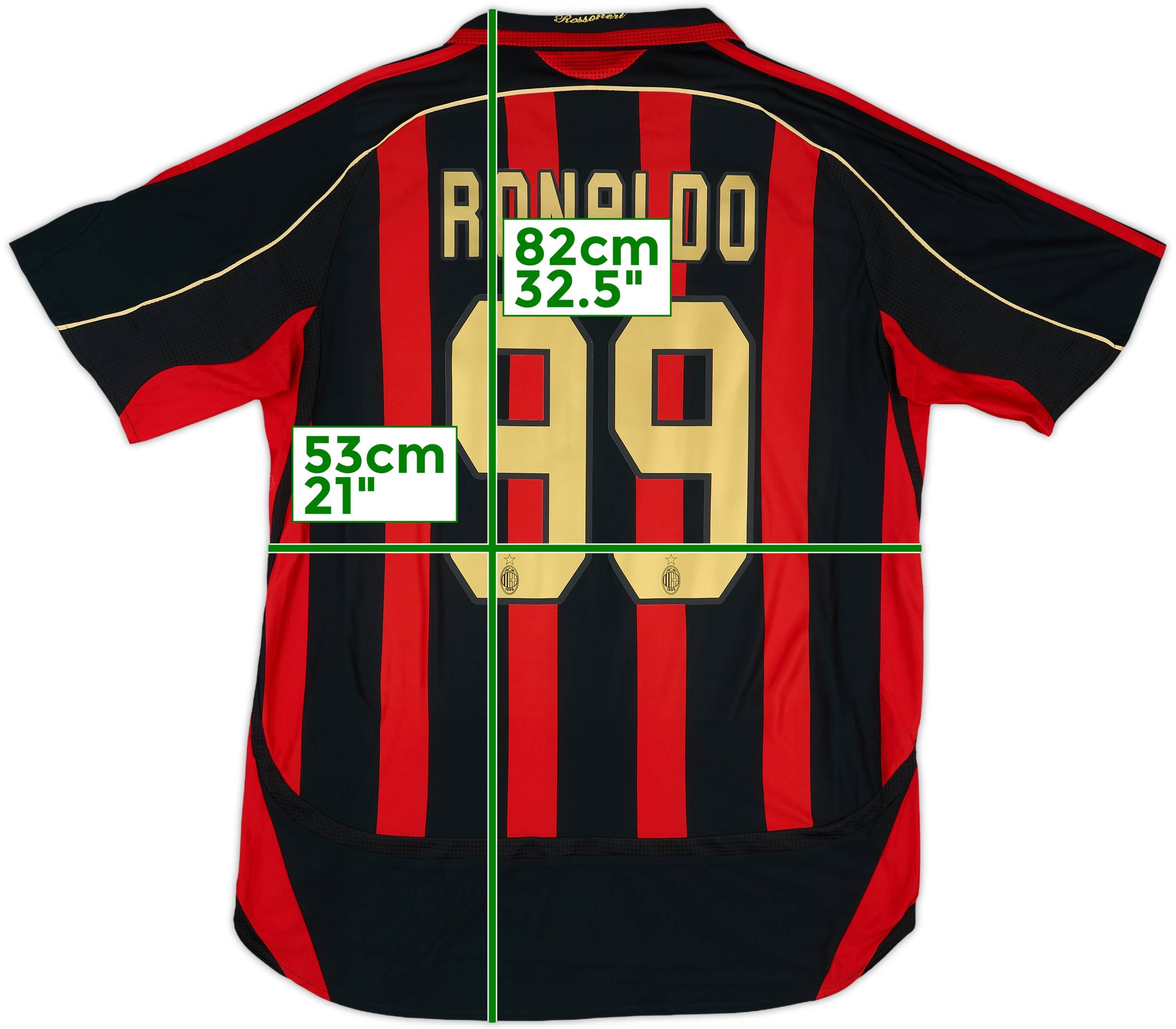 2006-07 AC Milan Home Shirt Ronaldo #99 - 6/10 - (L)