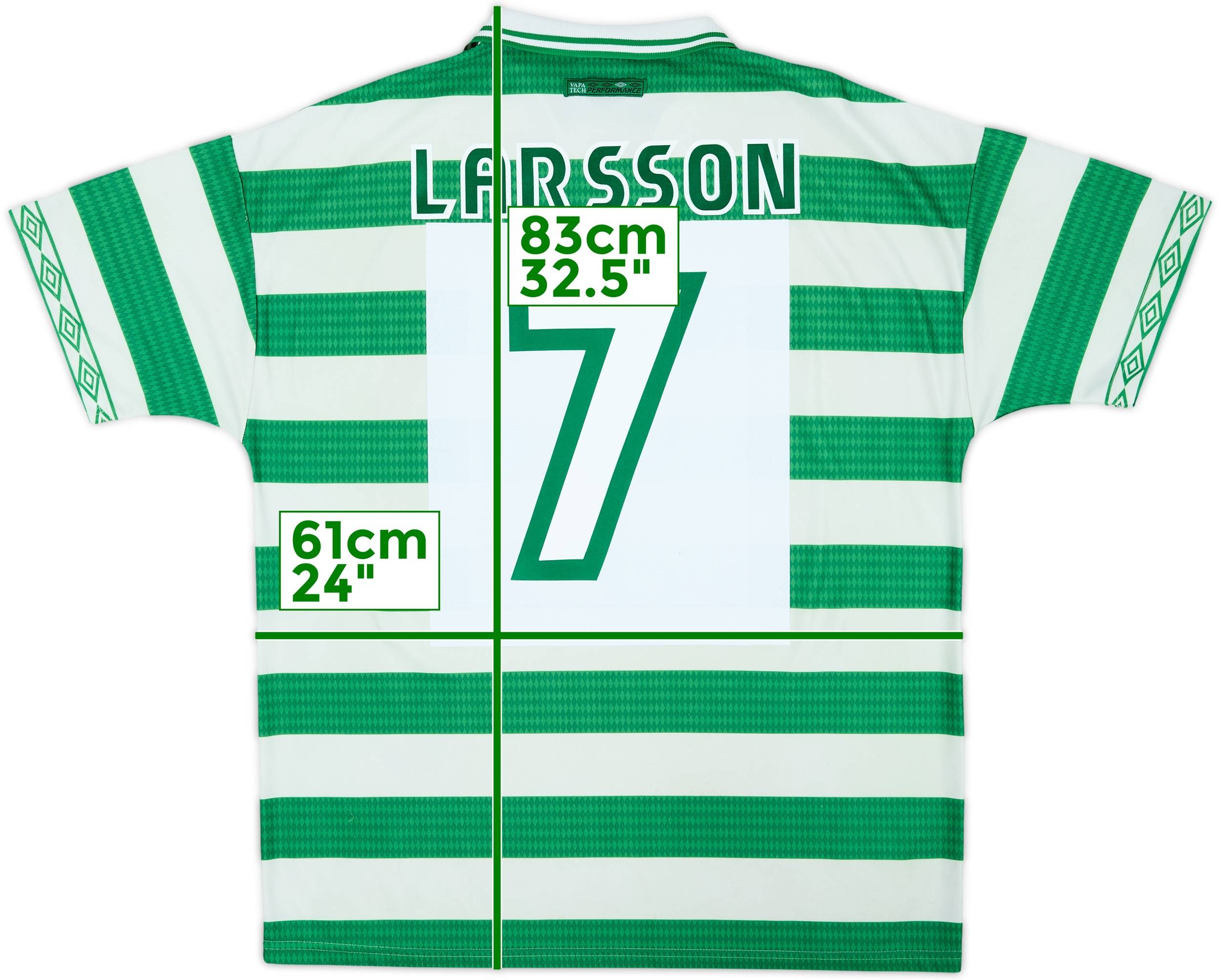 1997-99 Celtic Home Shirt Larsson #7 - 7/10 - (XL)