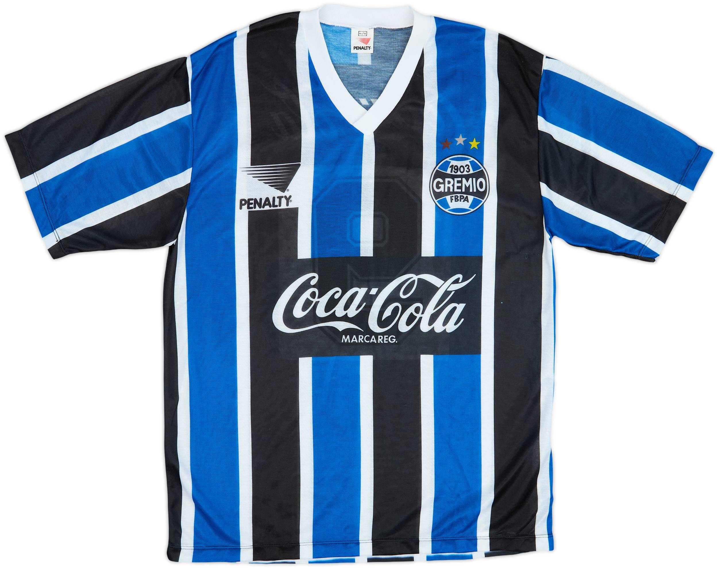 90s グレミオ GREMIO サッカーユニフォーム 1992 vintage 1991-92 Gremio Home Shirt #9 - 8/10 - (XL)