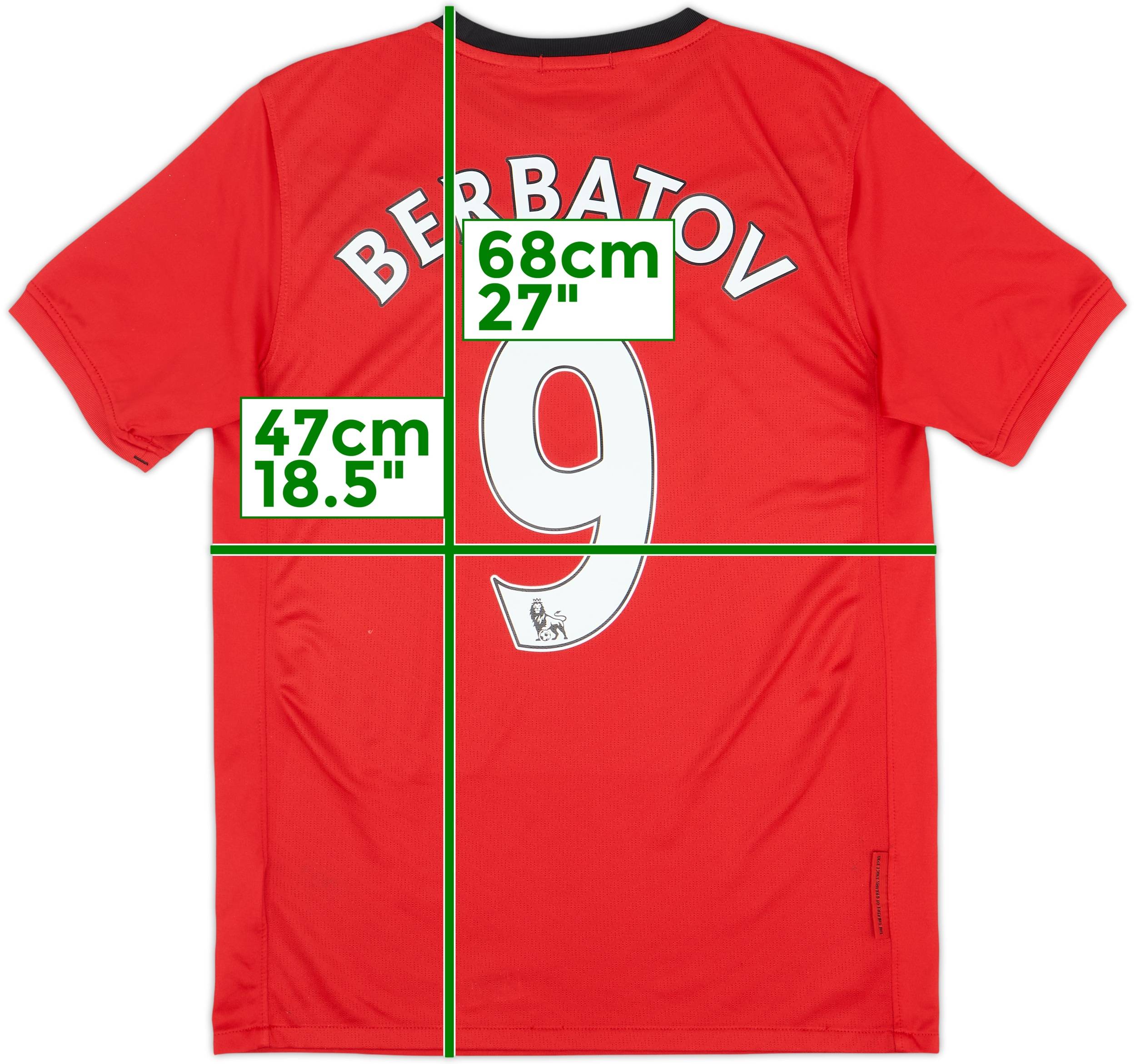 2009-10 Manchester United Home Shirt Berbatov #9 - 8/10 - (XL.Boys)