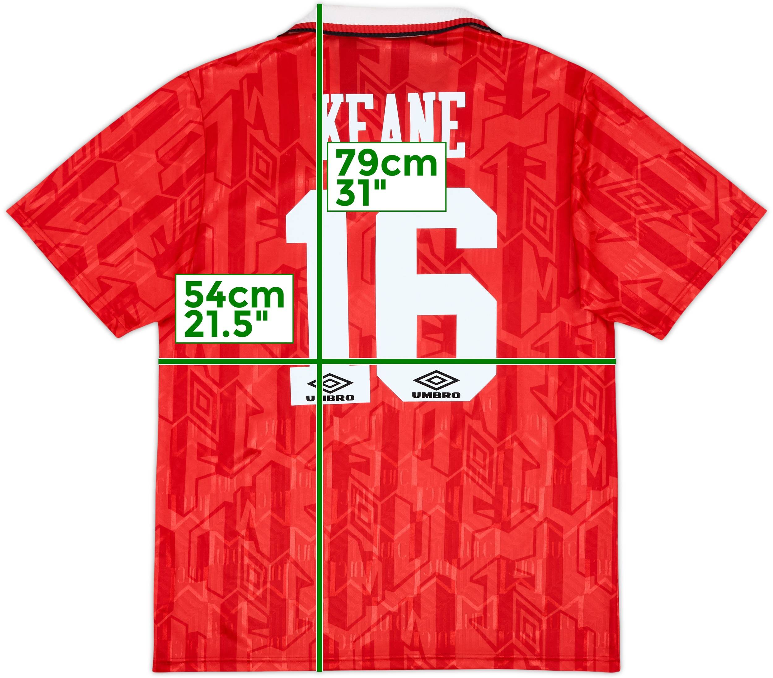 1992-94 Manchester United Home Shirt Keane #16 - 8/10 - (L)