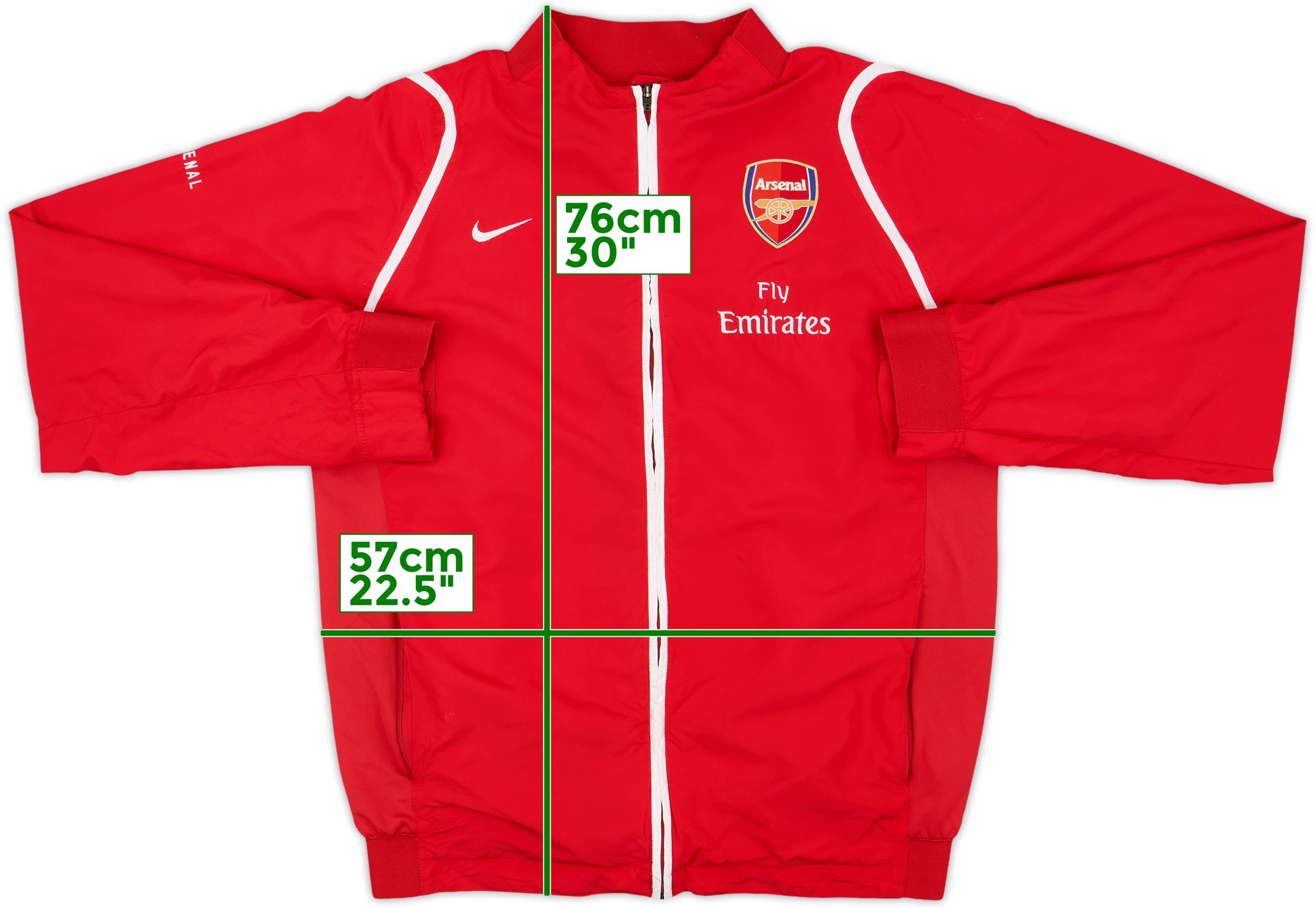 NIKE Arsenal アーセナル　トラックジャケット　ジャージ　2007 2007-08 Arsenal Nike Track Jacket - 7/10 - (XL)