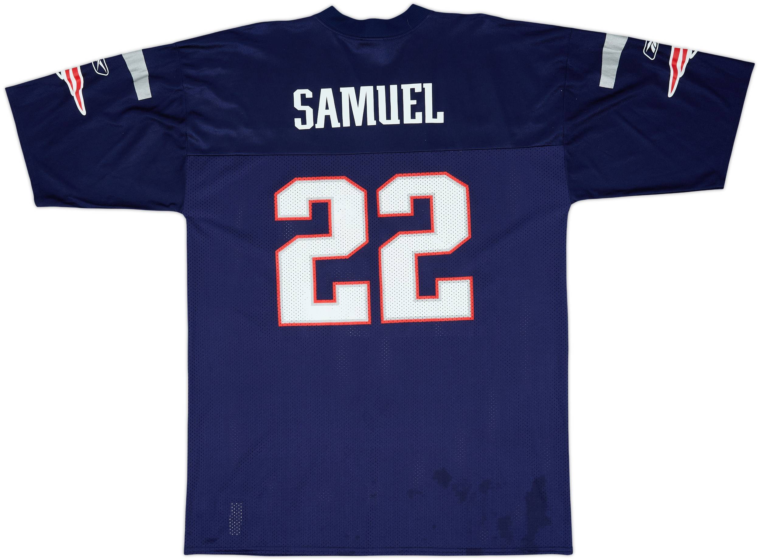 2005-06 New England Patriots Samuel #22 Reebok Replica Home Jersey