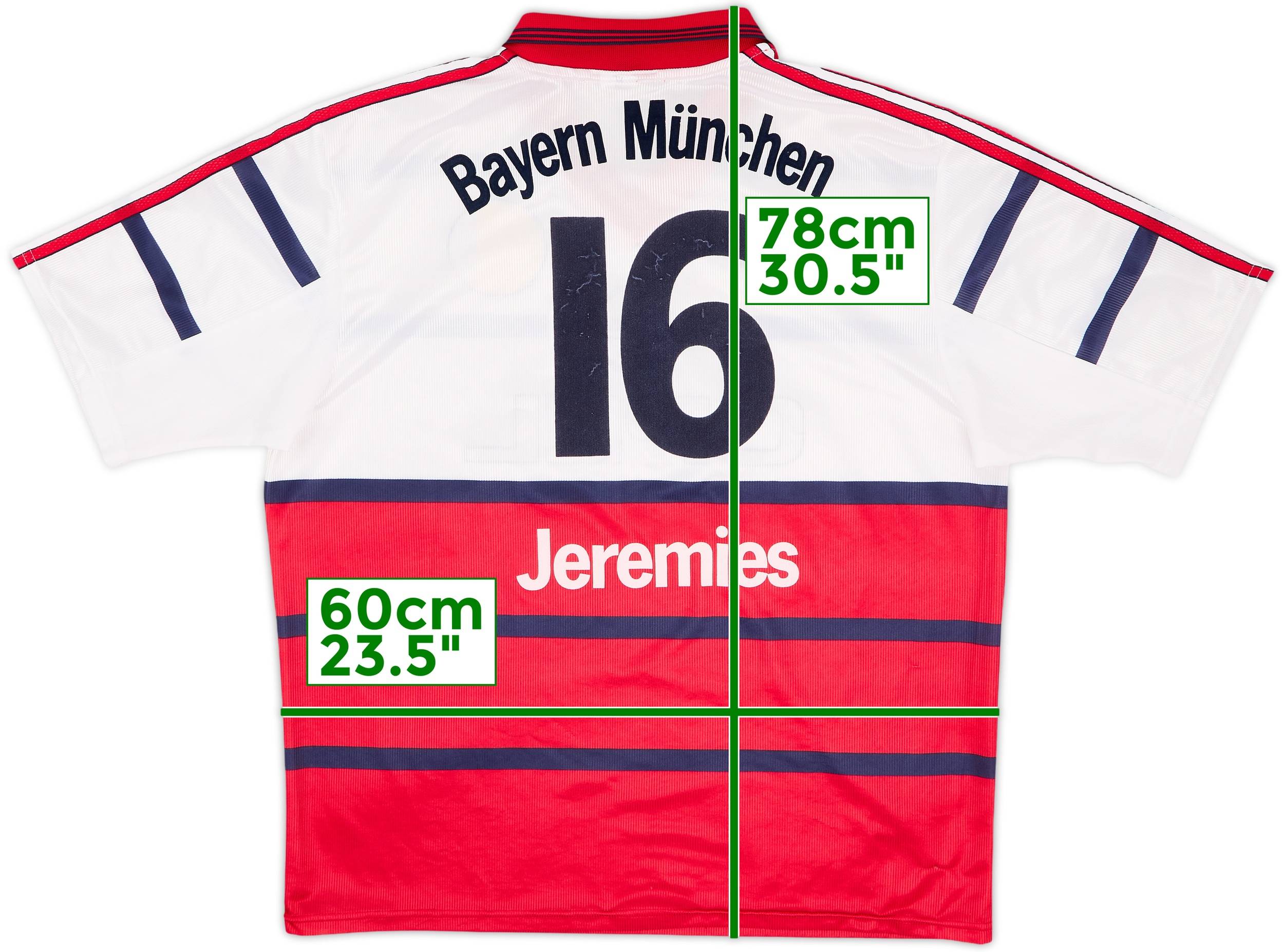 FC Bayern München シャツ  「ヴィンテージ00s」 1998-00 Bayern Munich Away Shirt Jeremies #16 - 8/10 - (XL)