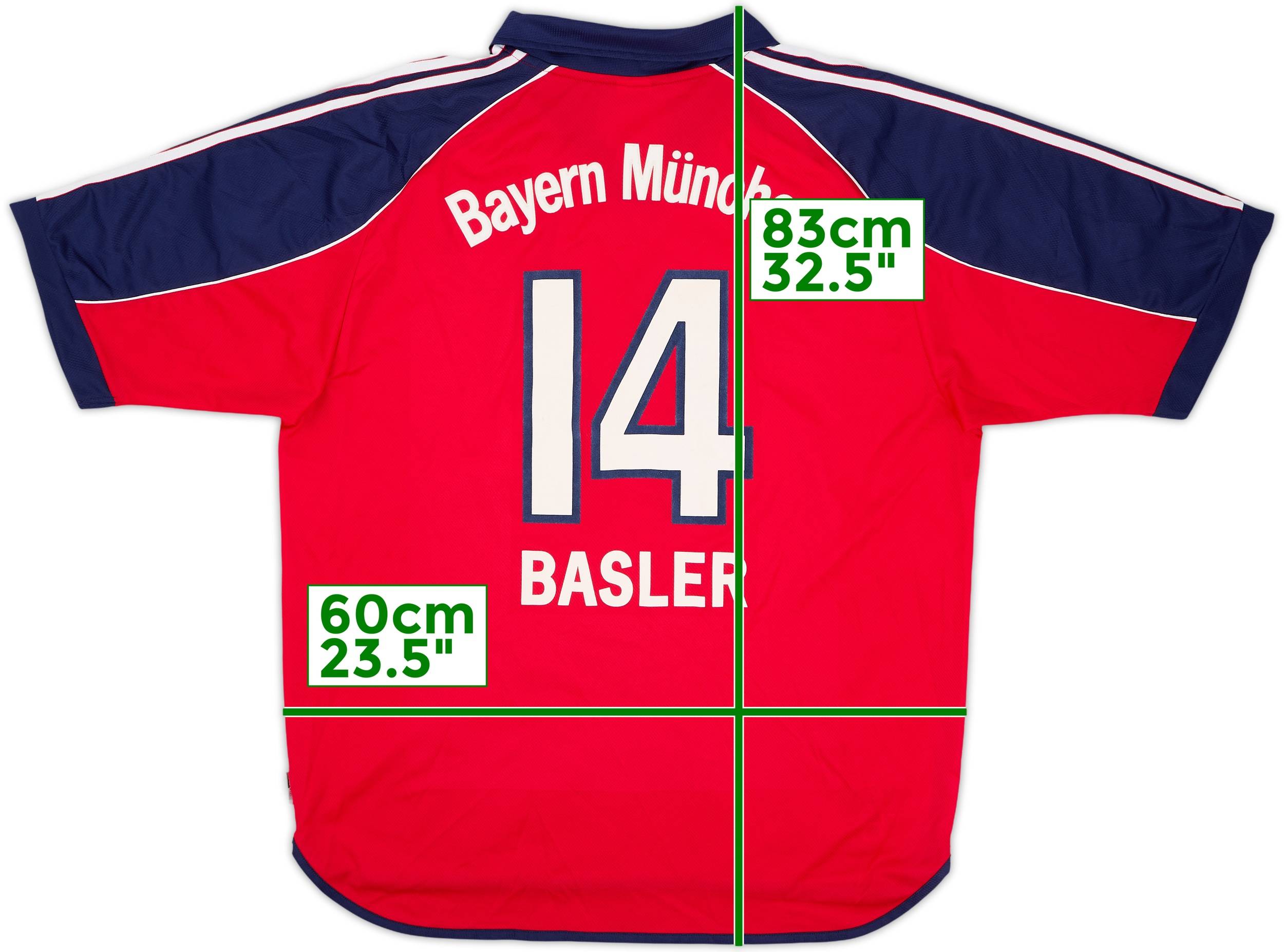 バイエルン 99/01 ホーム ユニフォーム Bayern XL 1999-01 Bayern Munich Home Shirt Basler #14 - 8/10 - (XL)