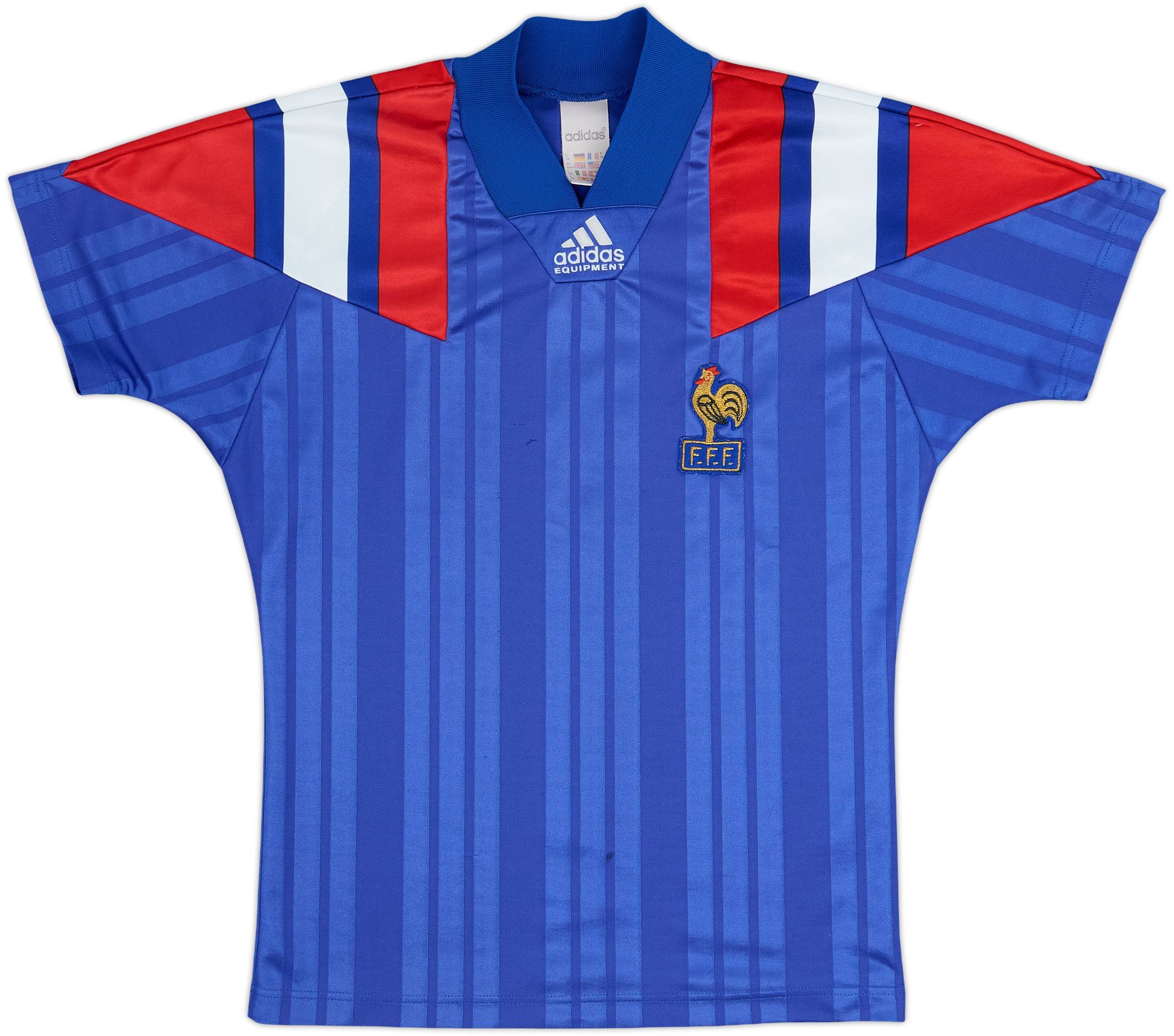  フランス代表 1992-94 ホームユニフォーム　FFF 1992-94 France Home Shirt - 5/10 - (XS)