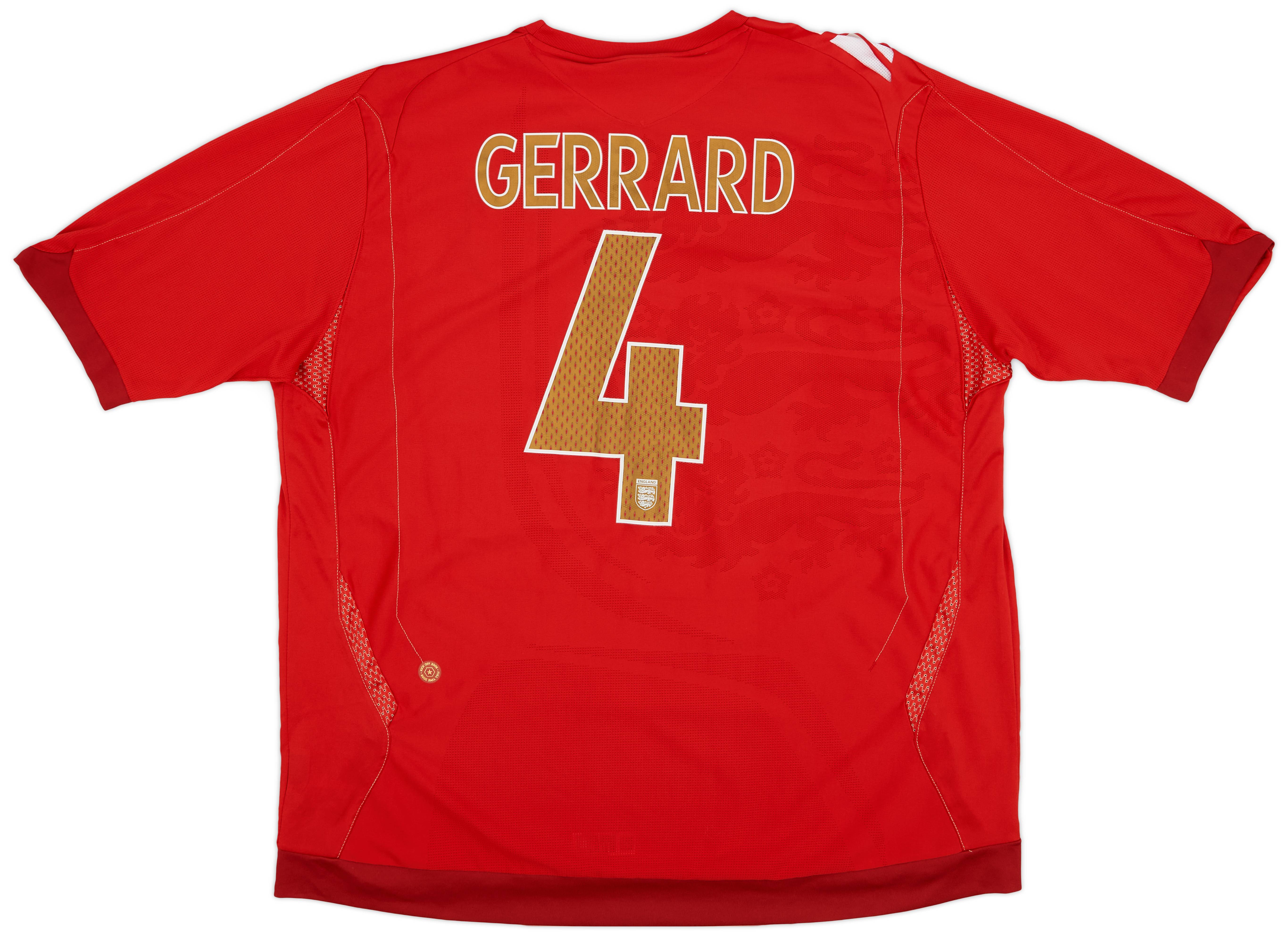 2006-08 England Away Shirt Gerrard #4 - 5/10 - (XXL)
