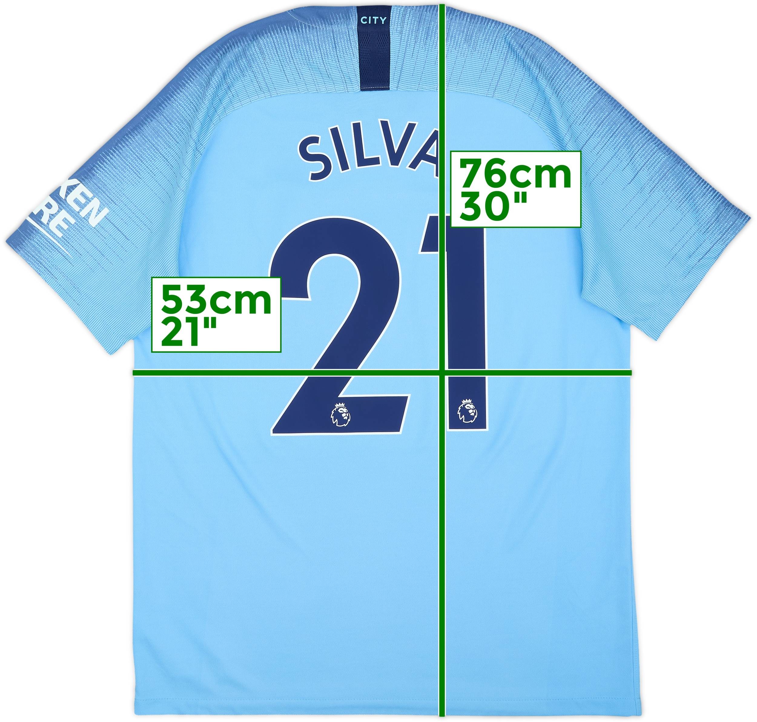 2018-19 Manchester City Home Shirt Silva #21 - 8/10 - (L)