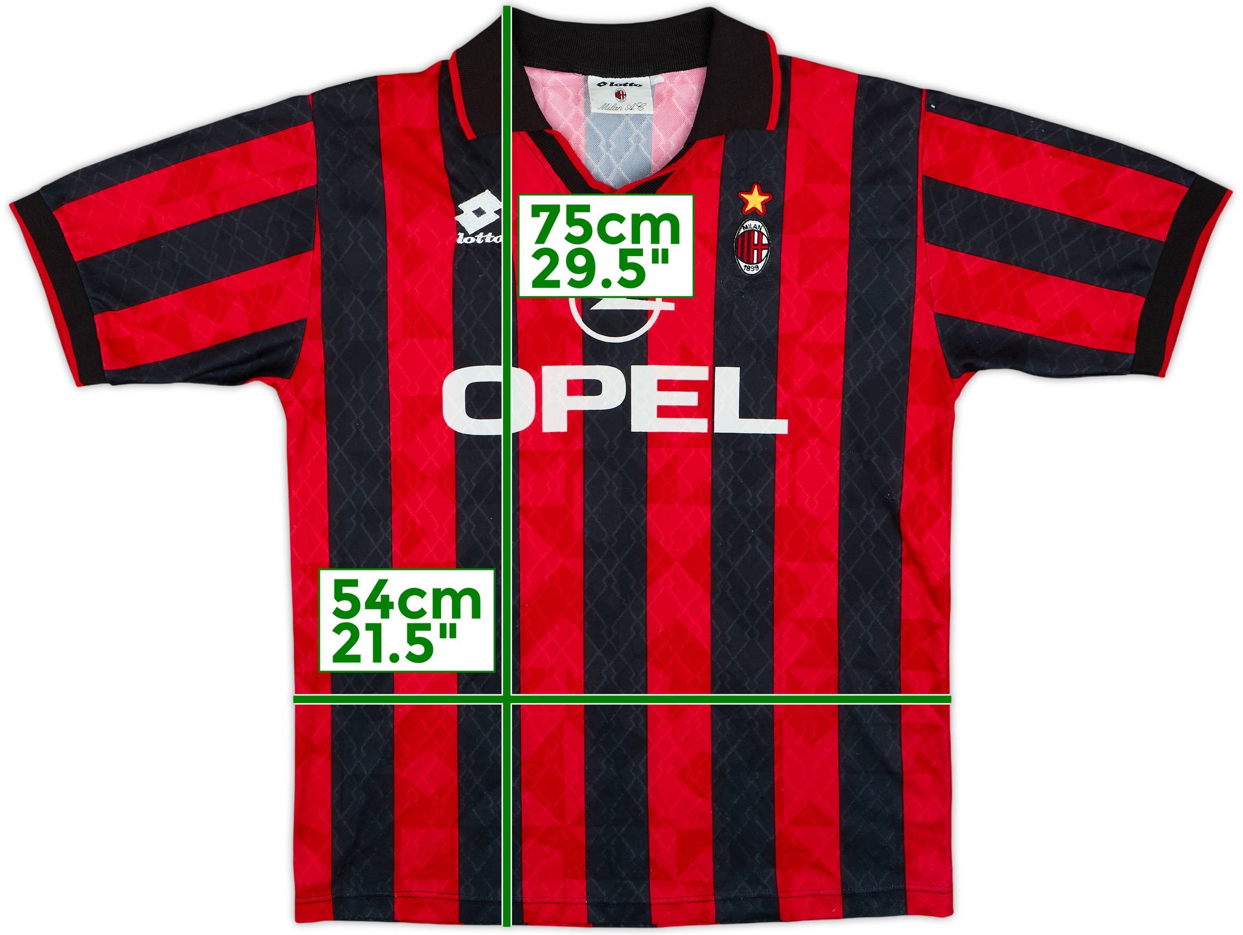 1995-96 AC Milan Home Shirt - 9/10 - (L)